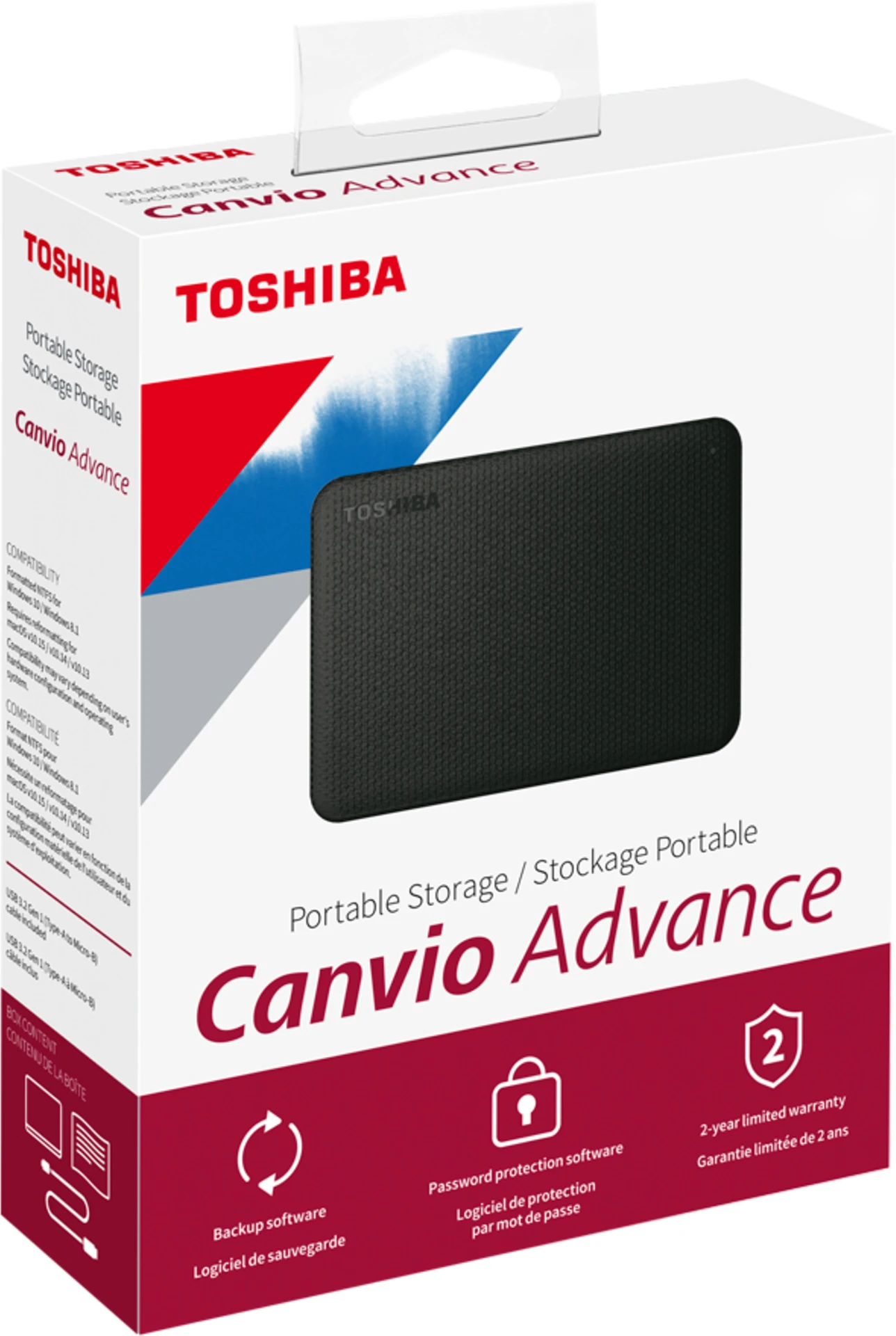 Imagen 3 de Disco Duro Externo Toshiba Canvio Advance 4TB 2.5" USB 3.0 5400rpm Color Rojo