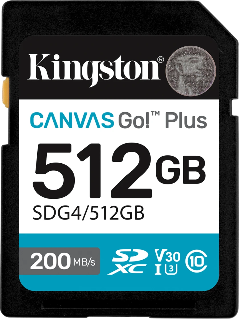 Imagen 0 de Memoria SDXC 512GB Kingston Canvas Go Plus Gen4 C10 UHS-I U3 V30 200MB/s160MB/s