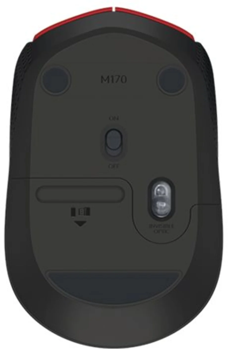 Imagen 1 de Mouse Inalámbrico Logitech M170 Óptico 1000dpi 2.4GHz 3 botones USB Color Rojo