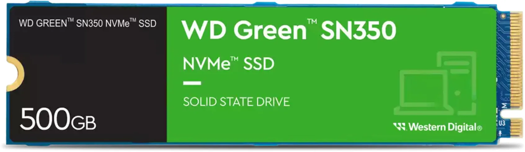 Imagen 1 de Unidad SSD Western Digital Green SN350 500GB M.2 22*80 PCIe3x4 Le2400MBs E1500MB