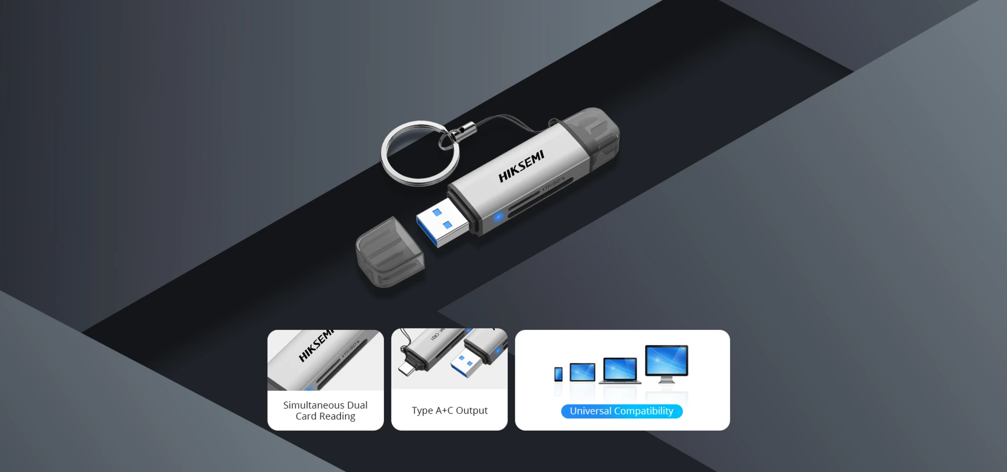 Imagen 4 de CARD READER USB C / USB 3.0/ MICRO SD / SD / HS-HUB-CR01 HIKSEMI