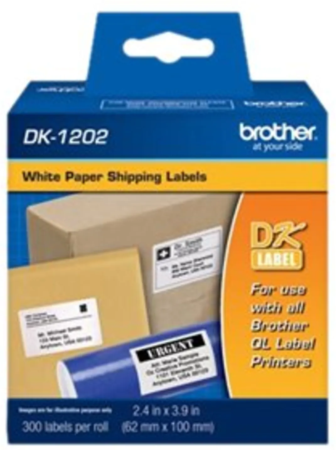 Imagen 2 de Cinta Rotuladora Brother DK1202 6cm x 10cm x 300 Etiquetas Color Blanco