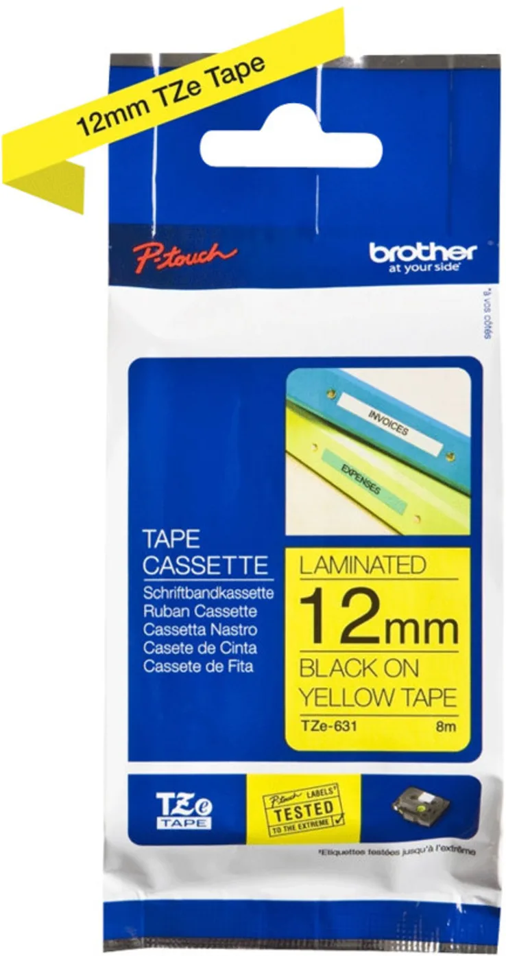 Imagen 3 de Cinta Brother TZE-631 Negro sobre Amarillo 12mm 