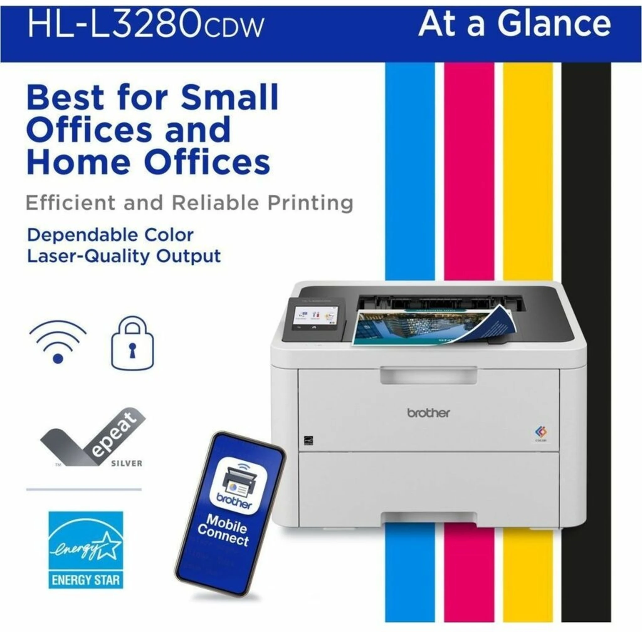 Imagen 1 de Impresora Brother HL-L3280CDW, Láser Color Wi-Fi USB Dúplex Color 27ppm