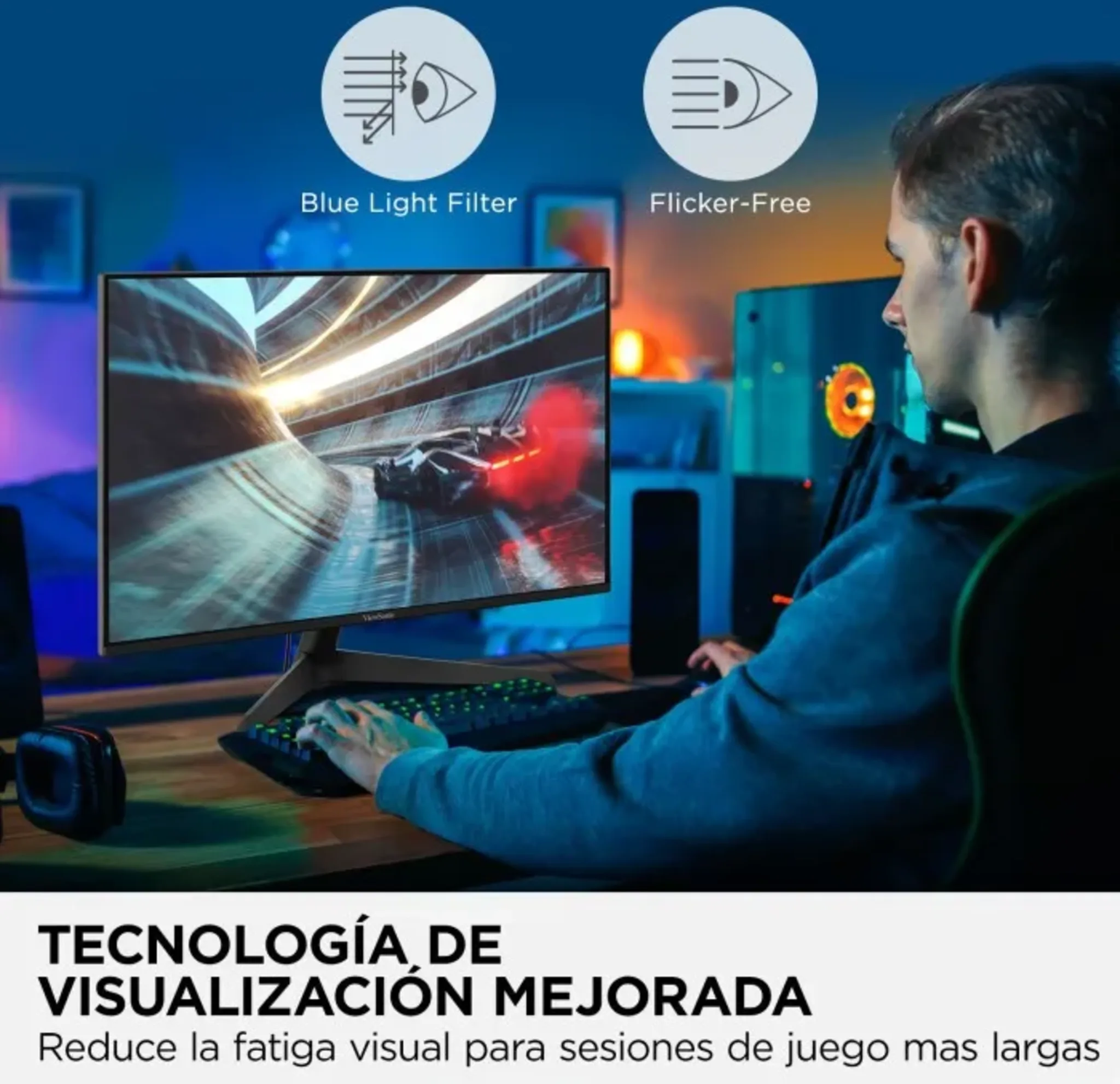 Imagen 8 de Monitor Gamer Viewsonic VX2729 27" FHD 1920*1080 IPS HDMI DP 200Hz 1ms FreeSync