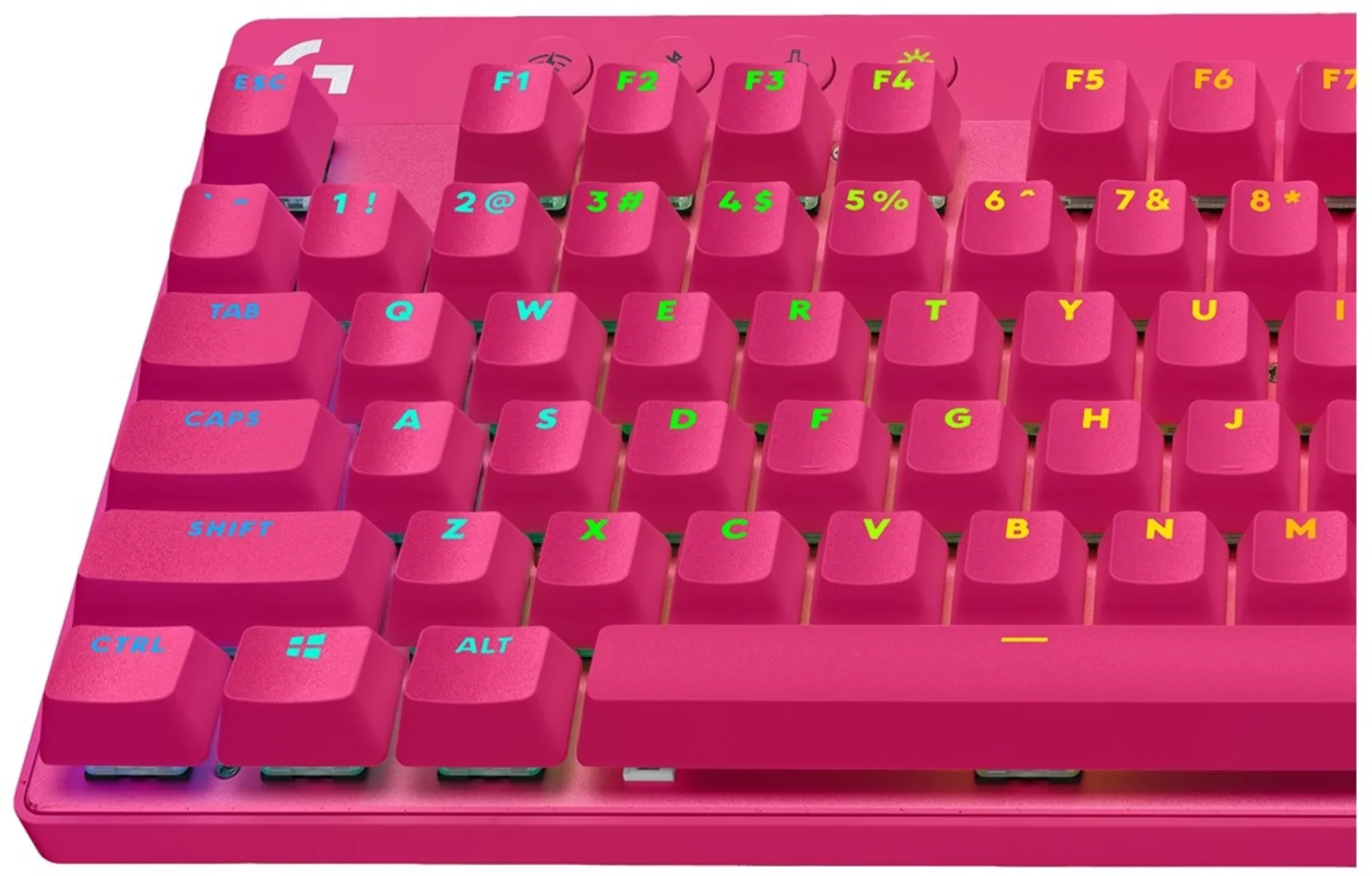 Imagen 1 de Logitech G PRO X TKL LIGHTSPEED Wireless Gaming Keyboard, Tactile Switches (GX Brown), Magenta - Teclado - sin teclado numérico - retroiluminación - Bluetooth, LIGHTSPEED - QWERTY - EE. UU. - interruptor: GX Brown Tactile - magenta