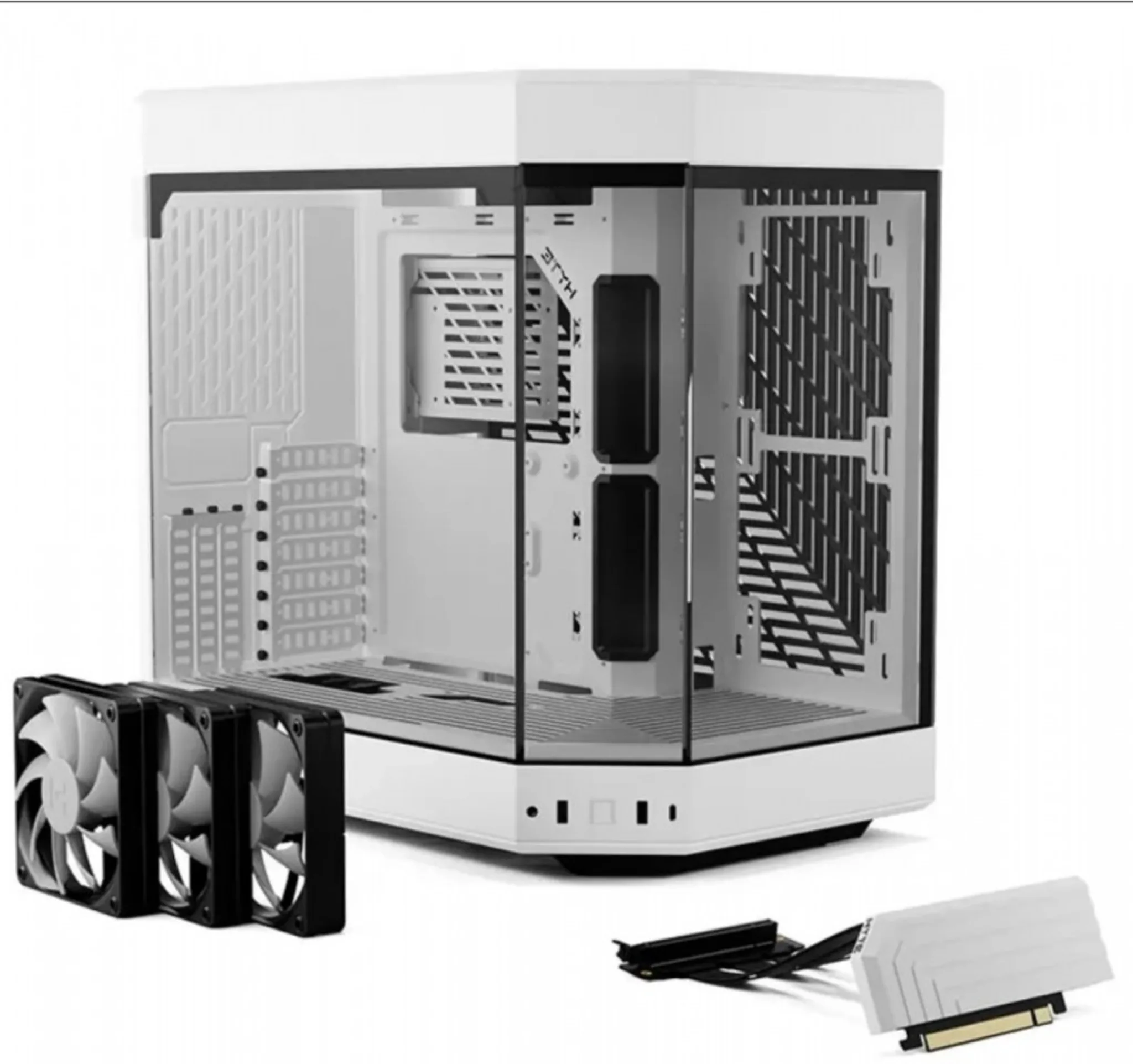 Imagen 3 de HYTE Y60 WHITE / WHITE (Open Box) ATX CASE 3X 120mm Fan Riser Cable PCIe 4.0 Included Aesthetic CS-HYTE-Y60-R1-WW
