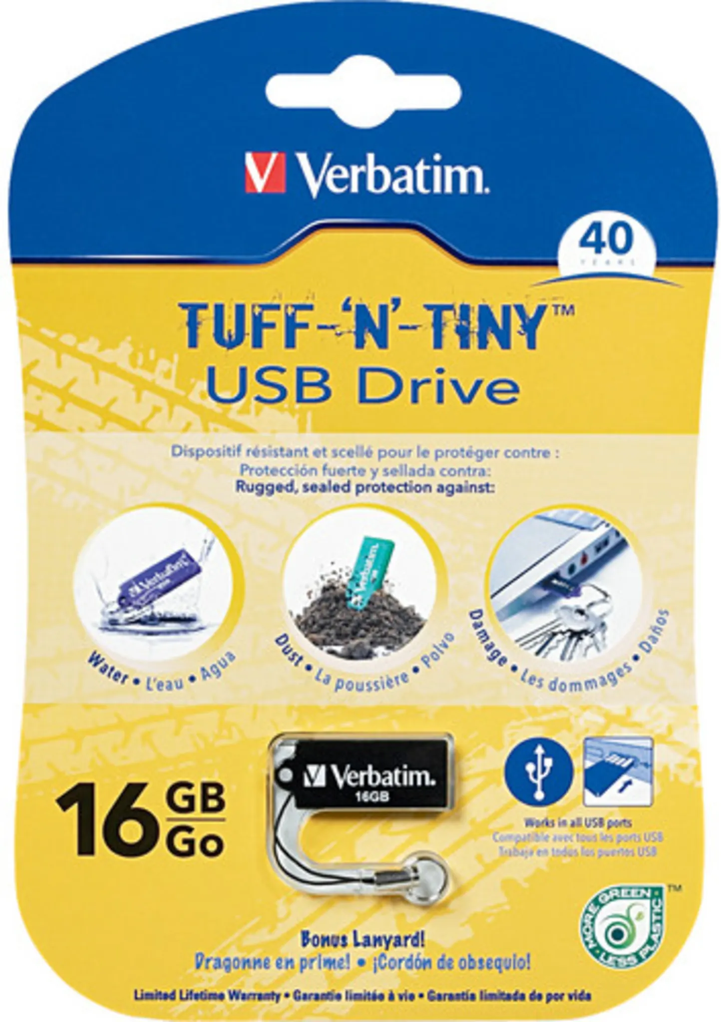 Imagen 0 de Verbatim Tuff-N-Tiny Black 16 GB (97168)