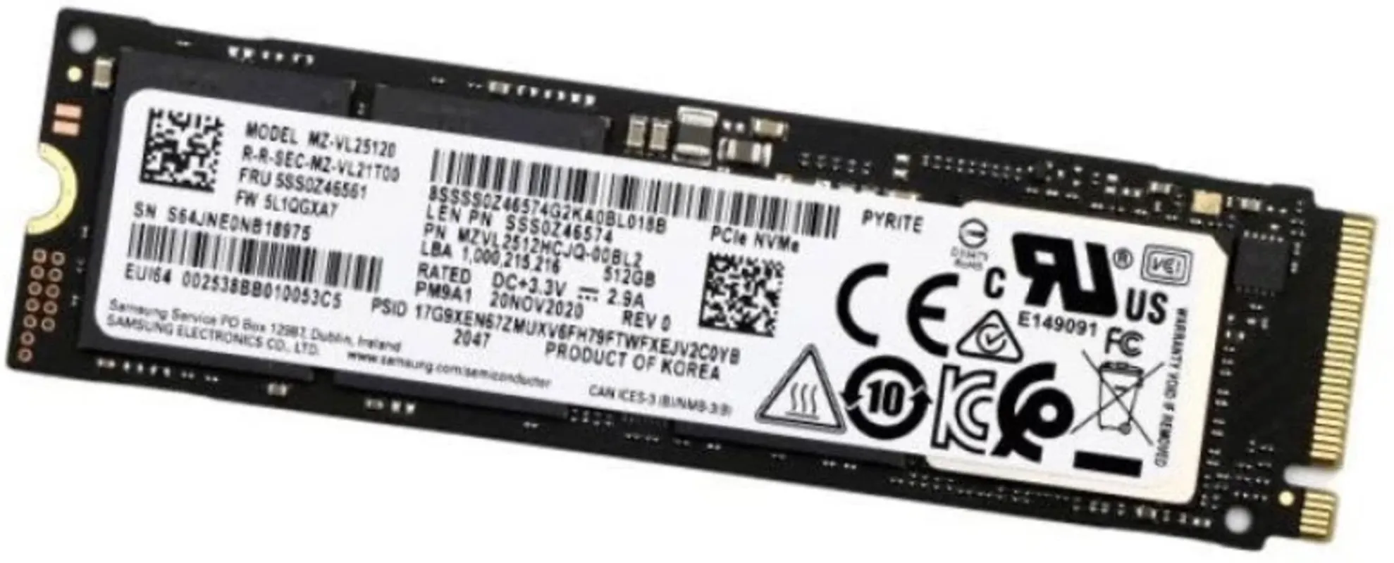 Imagen 1 de Unidad SSD Generico (Micron/Samsung/Hynyx) 512GB M.2 22*80 PCIe 4x4 (Sin Caja)