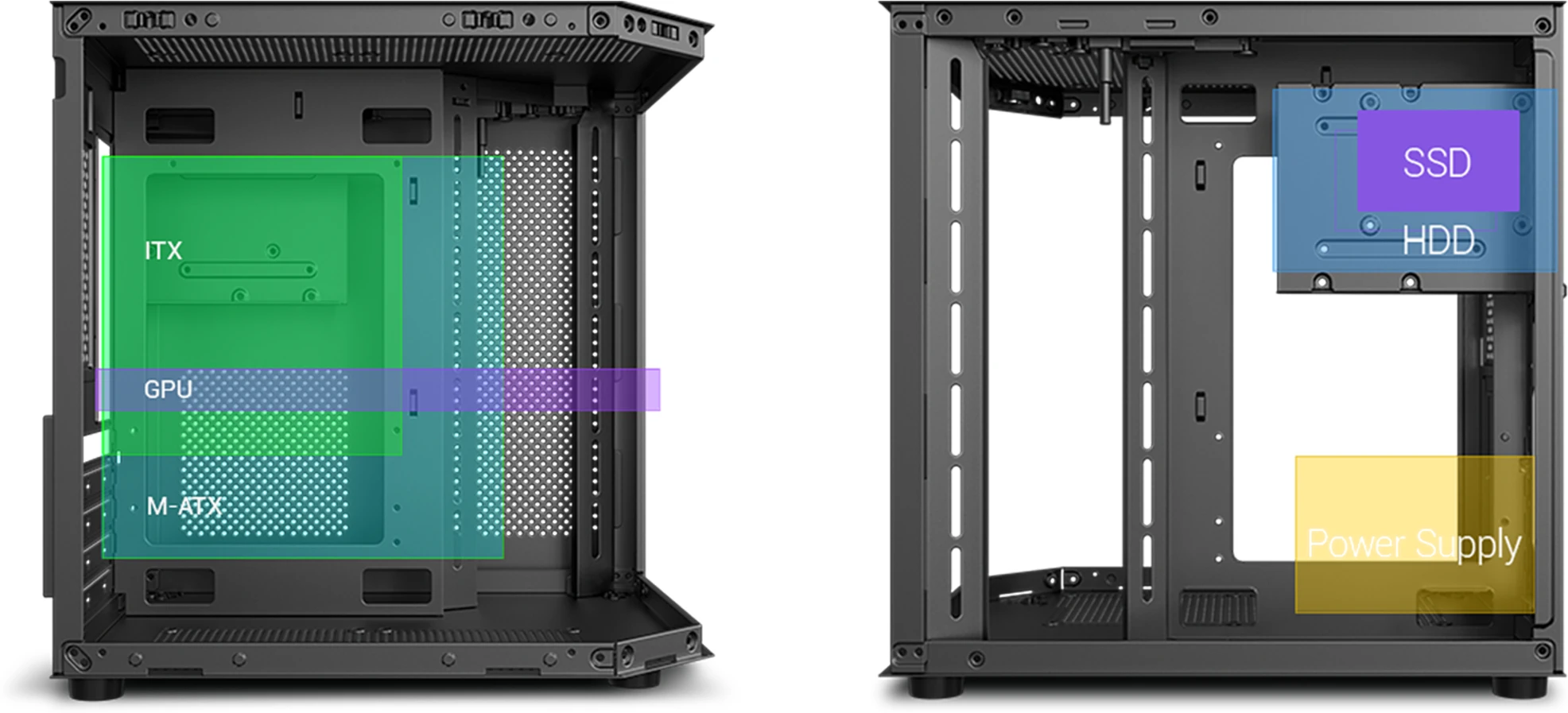 Imagen 6 de Gabinete Gamer REBEL 270deg | Micro ATX / ITX | 5 ARGB | Controladora + Control 