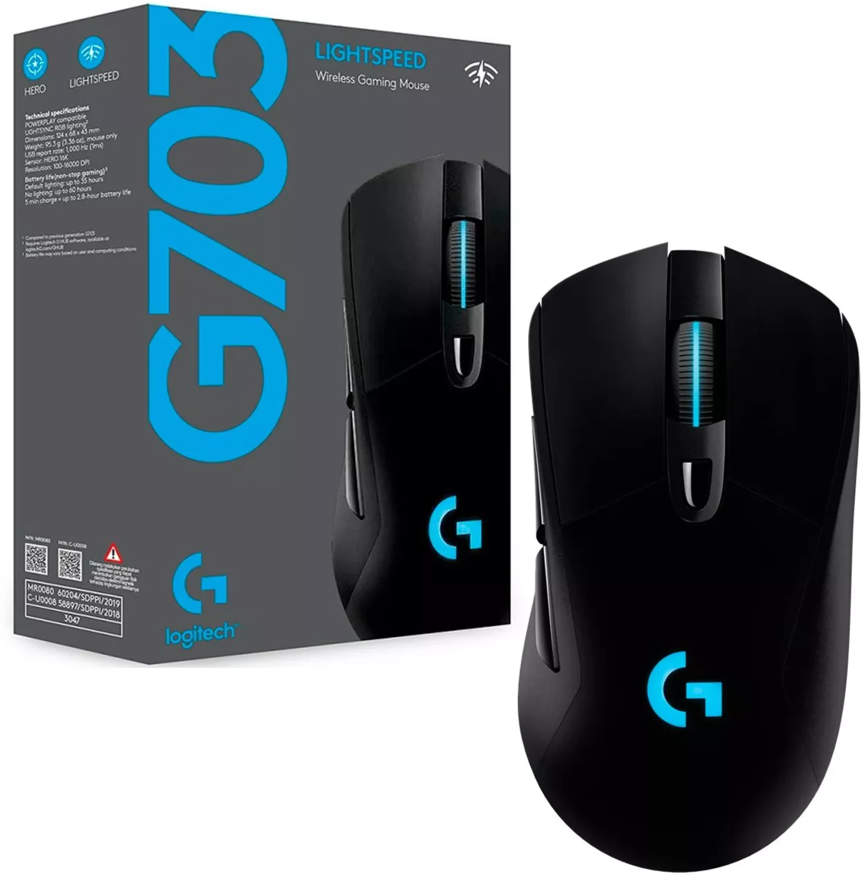Imagen 0 de Mouse Gamer Inalámbrico Logitech G703 lightspeed Ópt 16000DPI 6 Botons USB Negro