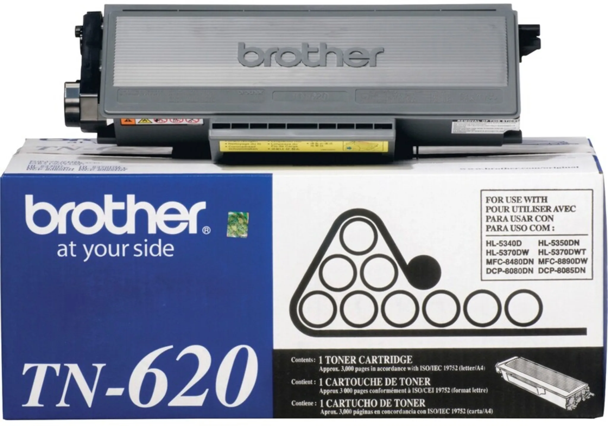 Imagen 3 de Toner Brother Negro TN-620 p/HL5340D/5355DN/5370 DCP-8085dn MFC8480dn, 3.000Pág