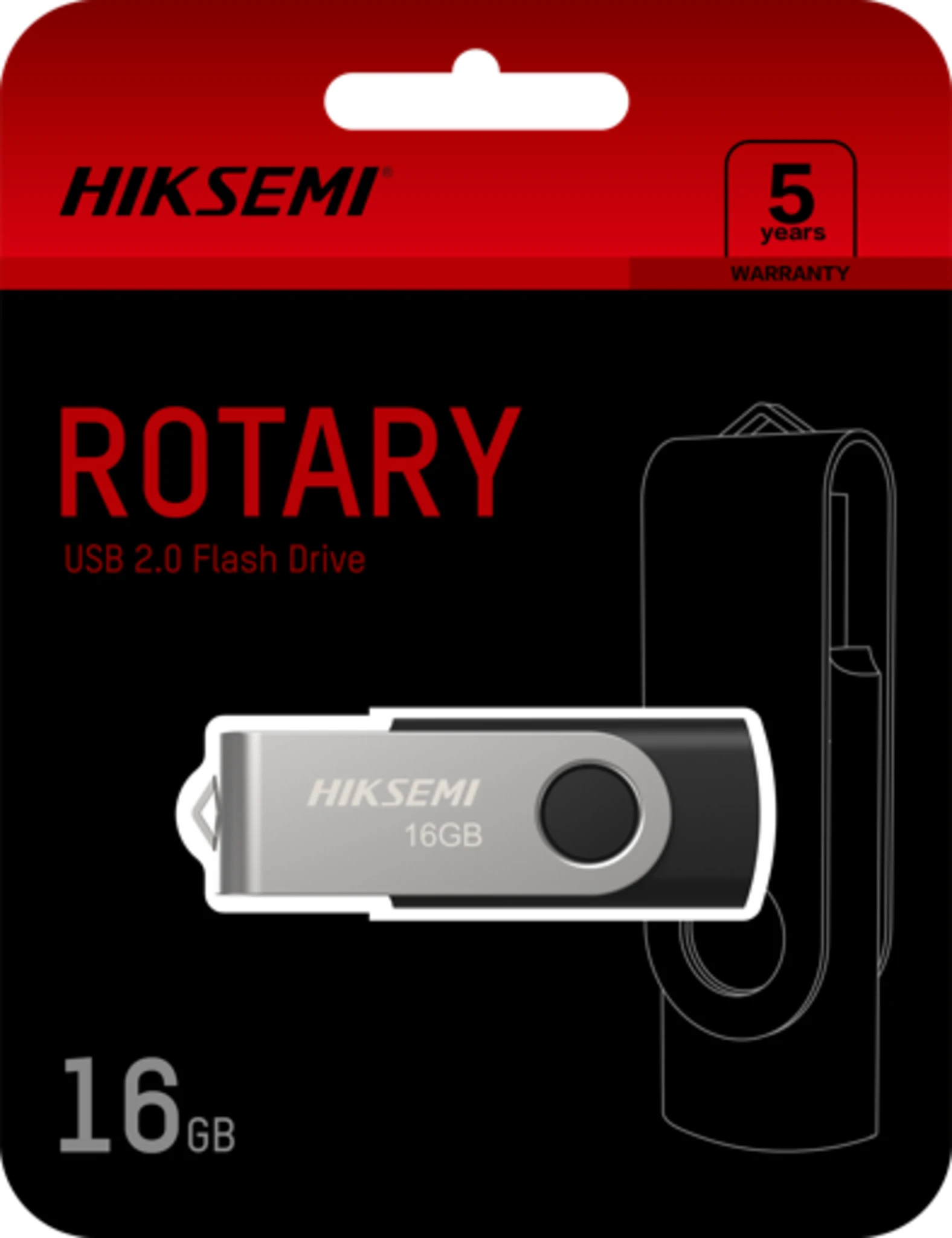 Imagen 1 de PENDRIVE USB 2.0 ROTARY 16GB M200S HIKSEMI