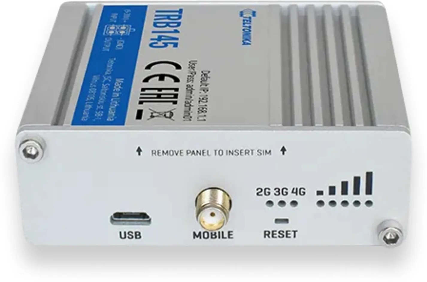 Imagen 1 de Teltonika TRB145 Gateway Celular Industrial Teltonika TRB145 4G/LTE (Cat 1), 3G, 2G con interfaz RS485 DI/DO