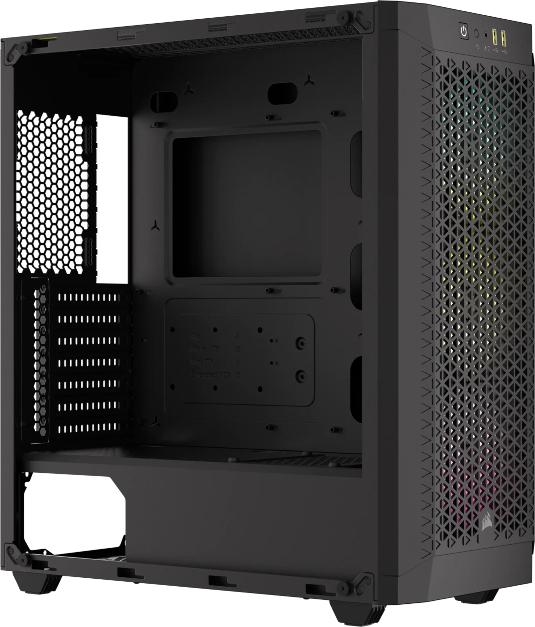Imagen 7 de Gabinete Corsair 480T RGB 2*USB3.0 Vidrio Templado Filtro polvo ATX Negro