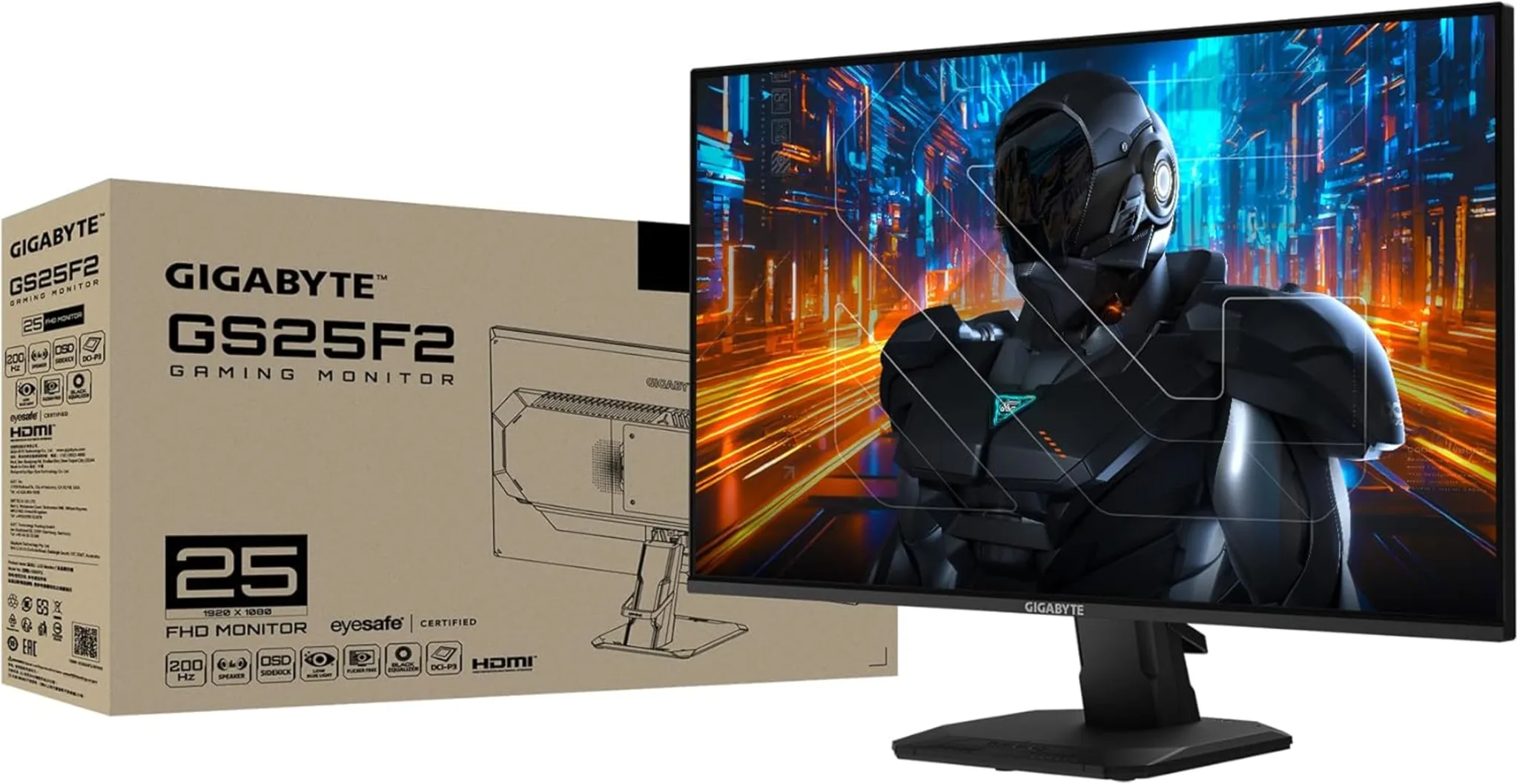 Imagen 1 de Monitor Gamer Gigabyte GS25F2 24.5" FHD 1920*1080 IPS 1*DP 2*HDMI 200Hz