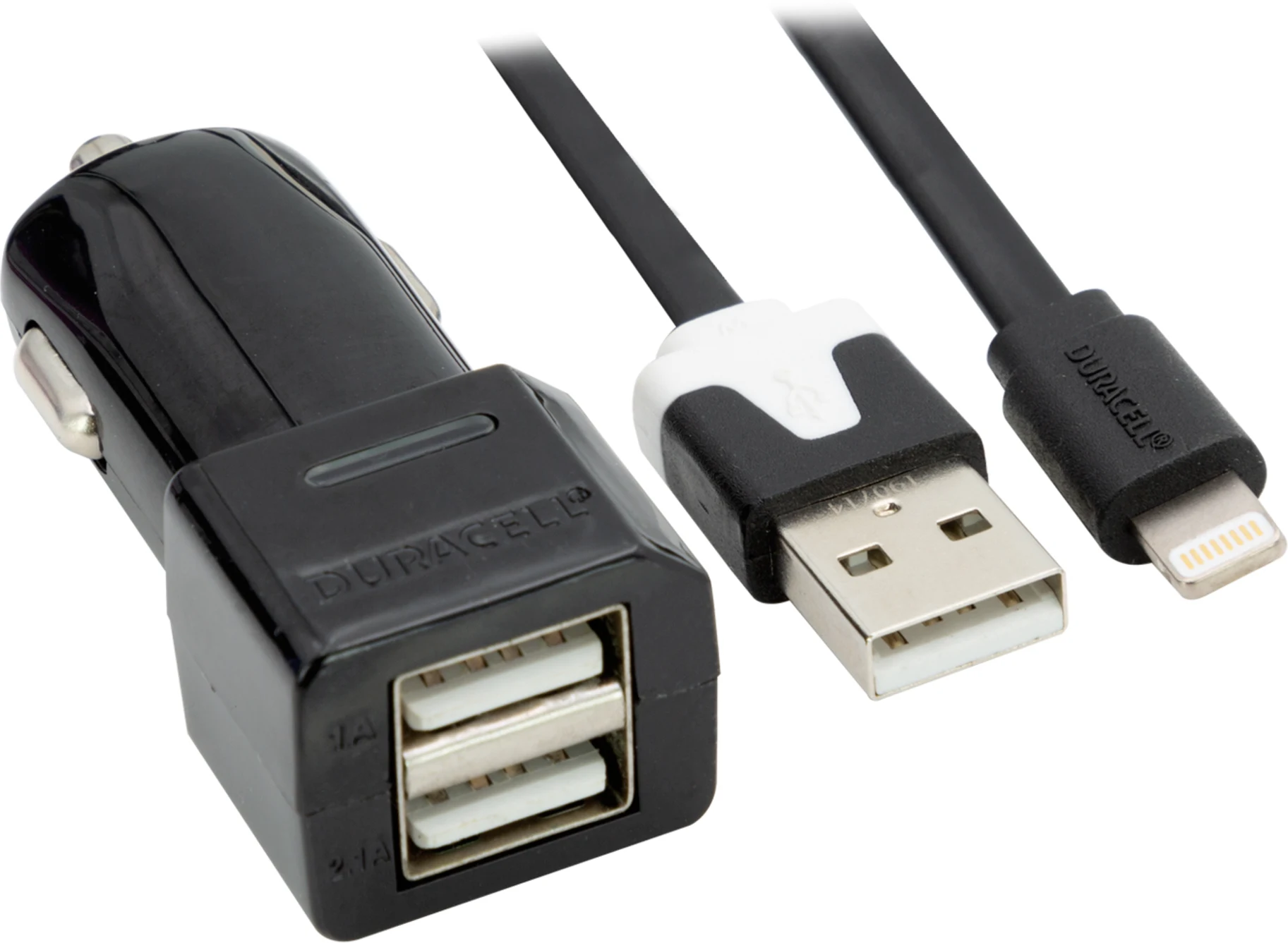 Imagen 3 de CARGADOR AUTO 2,1A + CABLE IPHONE 5/6 CERTIF DURACELL PRO183