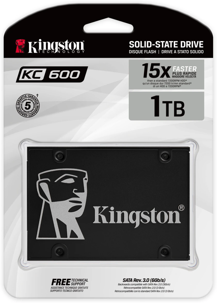 Imagen 3 de Unidad SSD Kingston SKC600 1TB 2.5" 7mm SATA 3 3D TLC Lect 500MB/s Esc 520MB/s