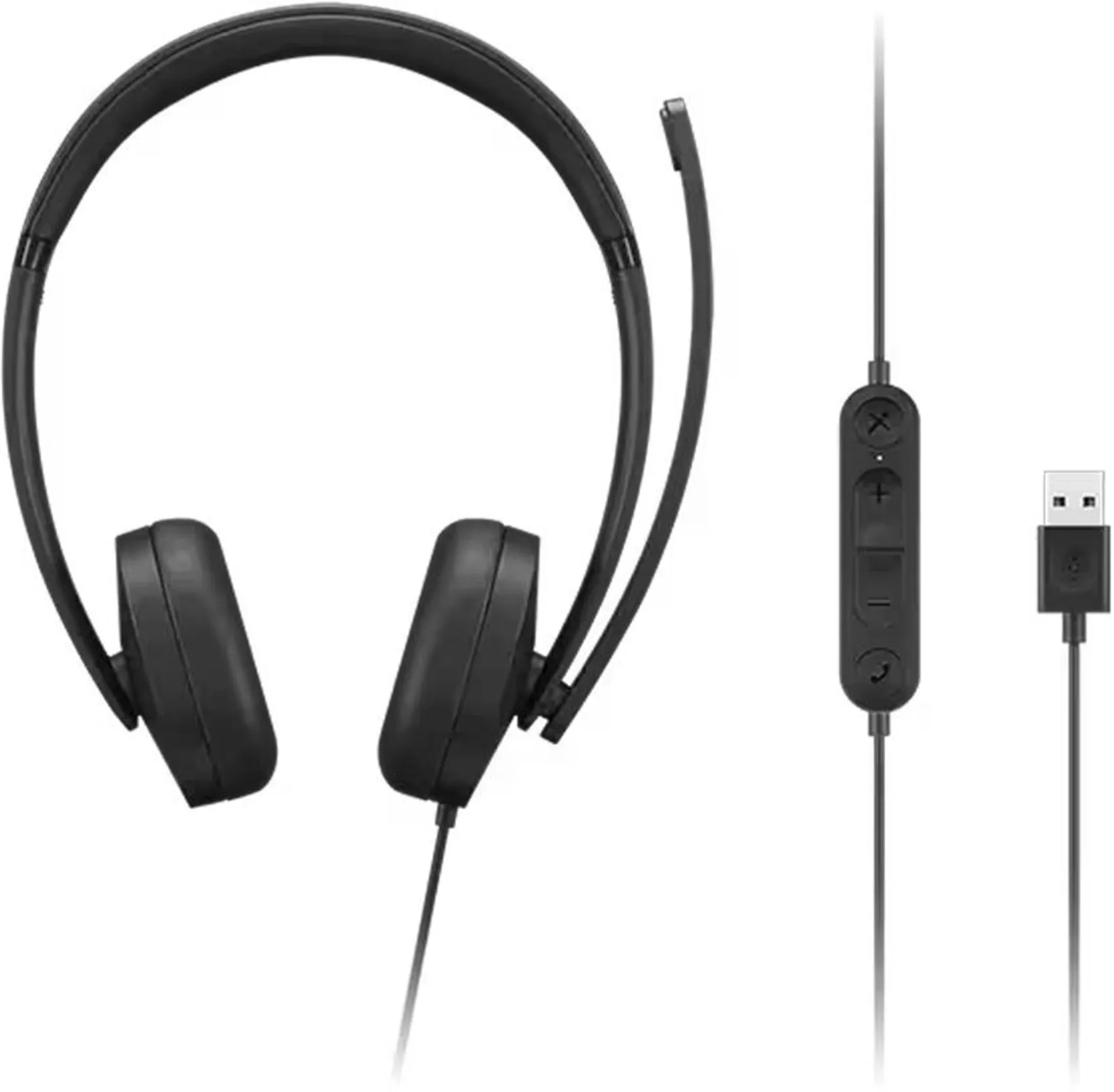 Imagen 0 de Auriculares Lenovo Stereo Headset Gen2  Conectividad Alámbrica USB-A Negro