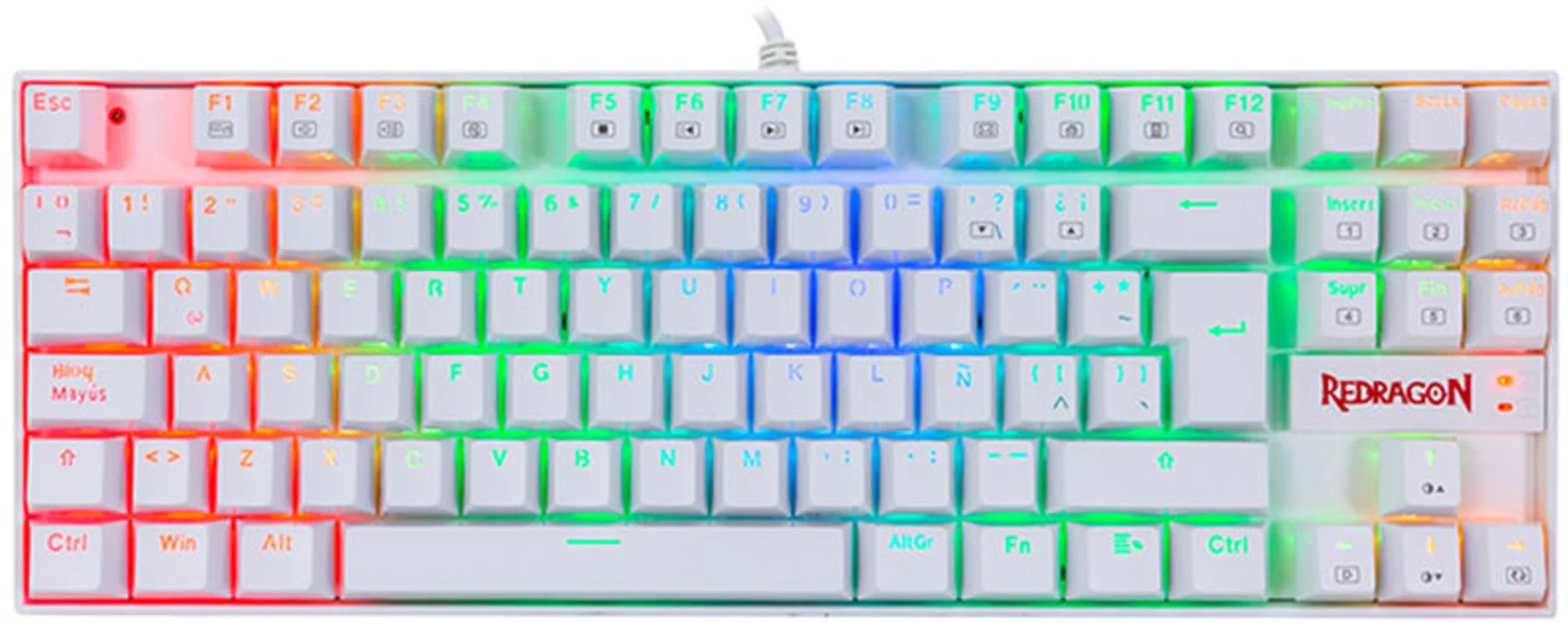 Imagen 0 de Redragon Kumara K552 White (Español) (K552W-RGB-SP-RED)