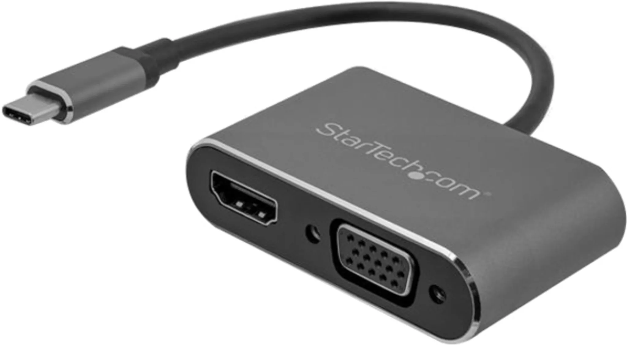 Imagen 0 de Adaptador USB-C Macho a VGA Hembra / HDMI Hembra 4K 30 Hz Material de Aluminio