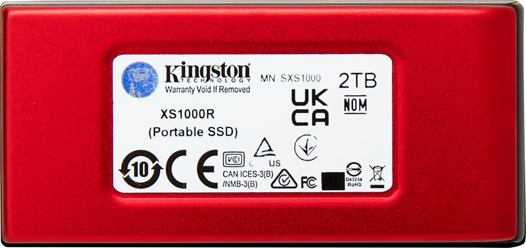 Imagen 1 de Unidad SSD Externo Kingston XS1000R 2TB USB 3.2 gen2 Rojo Lec1000MBs Esc1000MBs