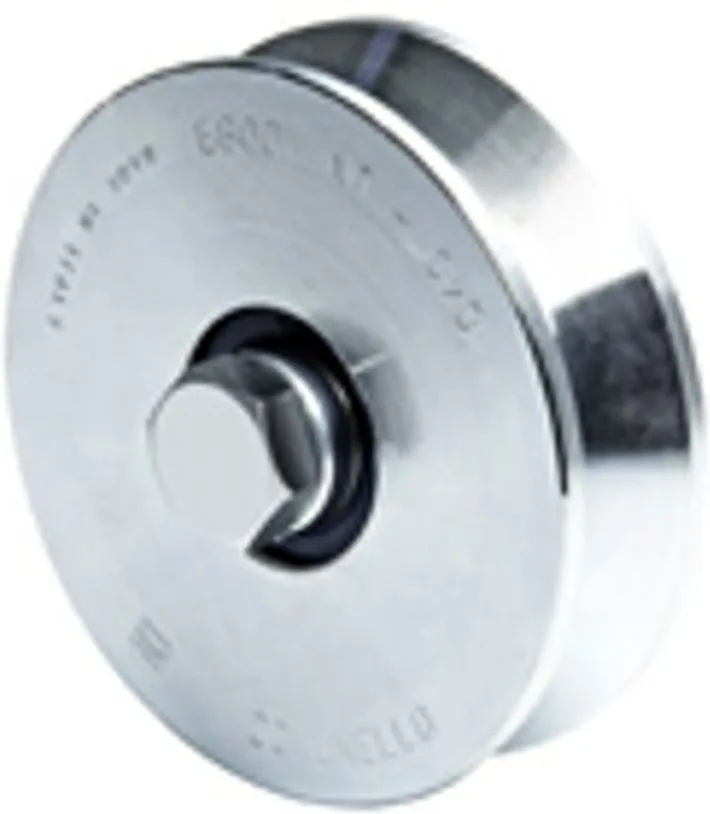 Imagen 1 de RZ-305V-140. Rueda para canal V de 140mm de 2 rodamientos soporta 550 Kg