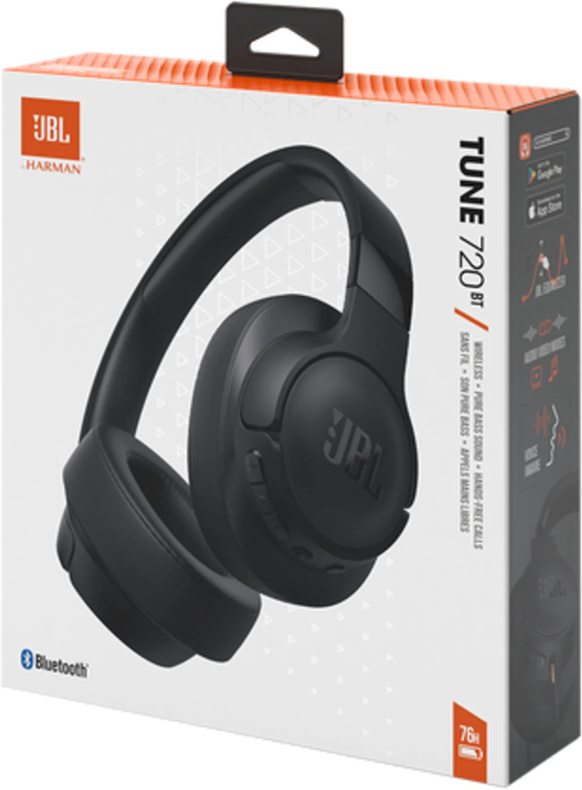 Imagen 10 de Audífonos Inalámbricos JBL Tune 720B, c/Mic Bluetooth 500mAh Cable USB-C Negro