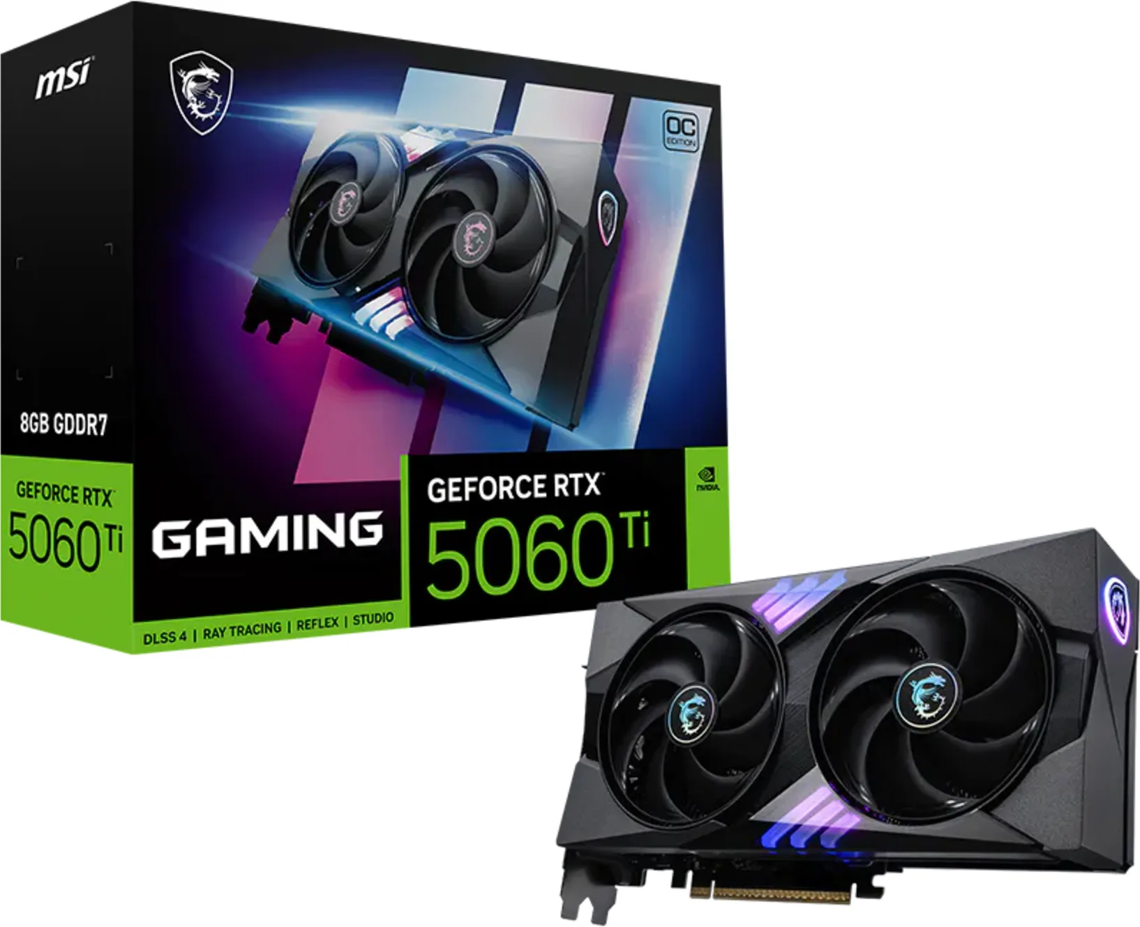 Imagen 0 de Tarjeta de Video MSI GF RTX 5060 Ti 8G GAMING OC 8GB GDDR7 3*DP HDDMI PCIe5x16