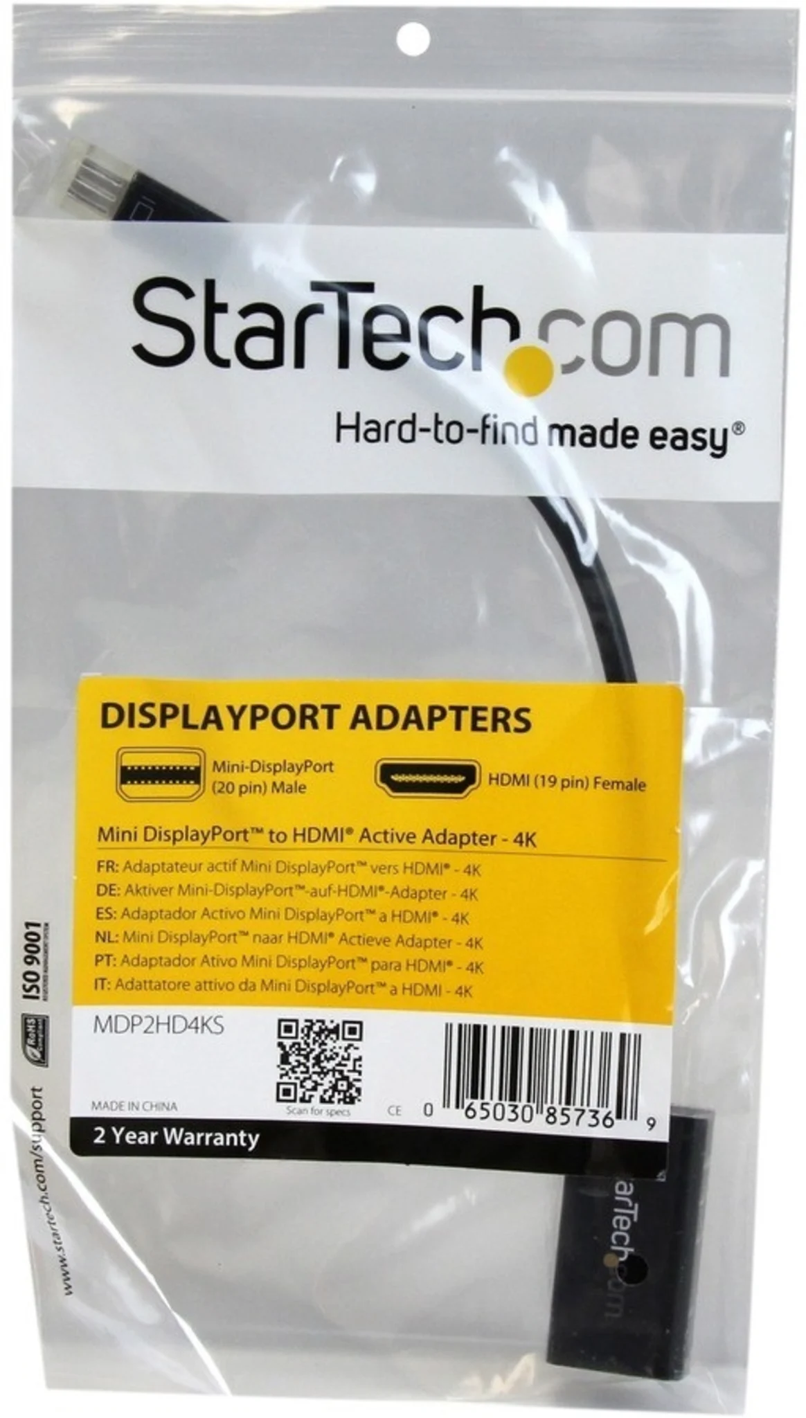 Imagen 1 de Conversor de Video MiniDisplayPort a HDMI 4K 30Hz Negro