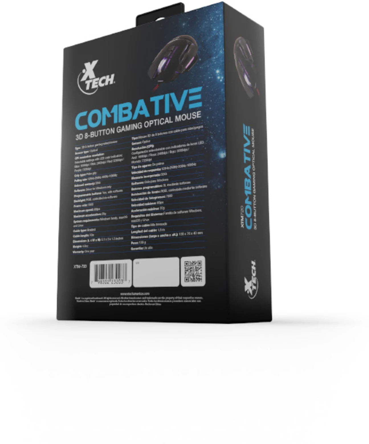 Imagen 5 de Mouse Gamer Xtech 3D 8 Botones Alámbrico USB con Resolución hasta 7200dpi LED 