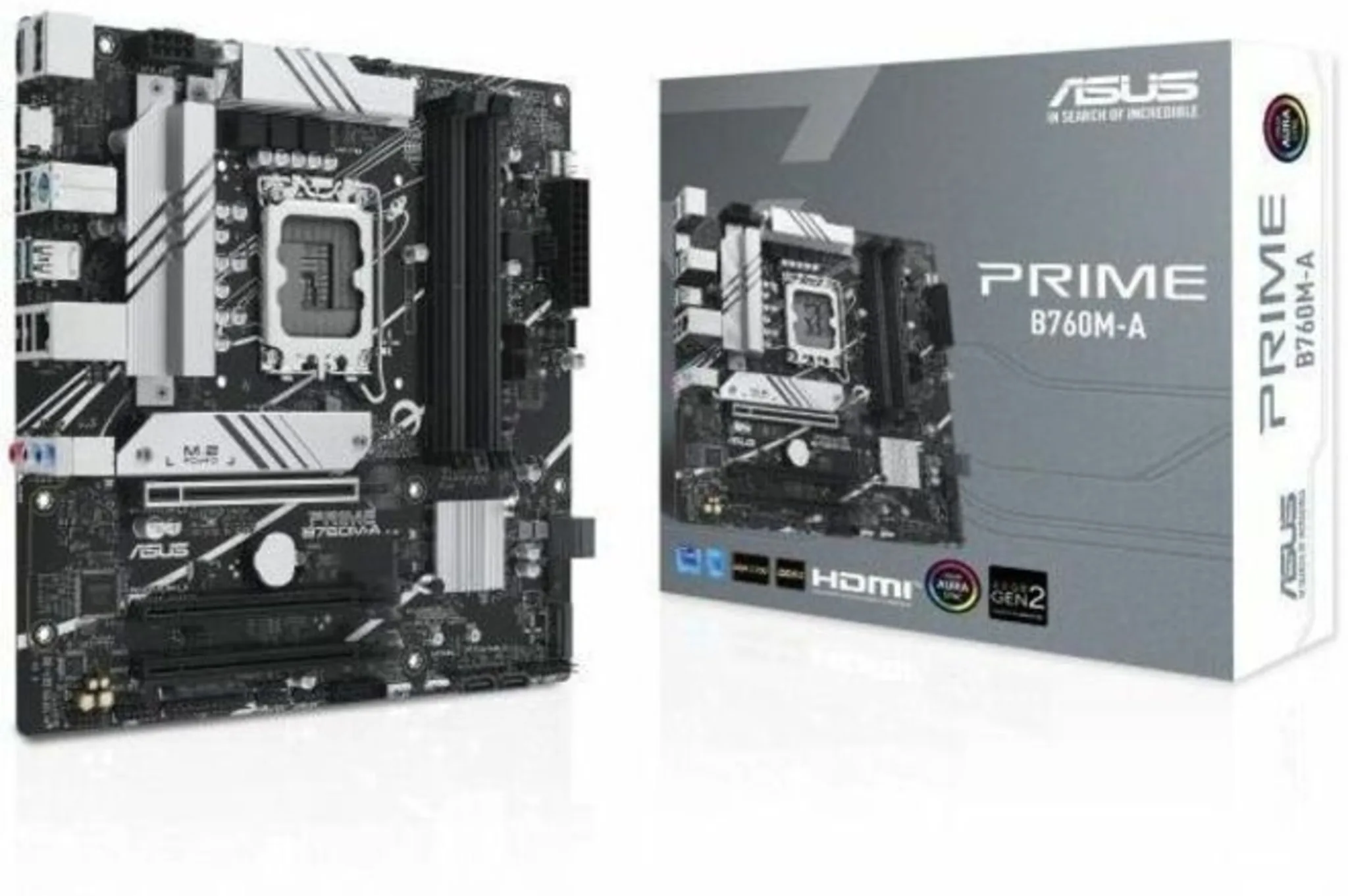Imagen 2 de Tarjeta Madre Asus PRIME B760M-A LGA1700 13°G 4*DDR5 2*M.2 DP 2*HDMI PS/2 USB3.2