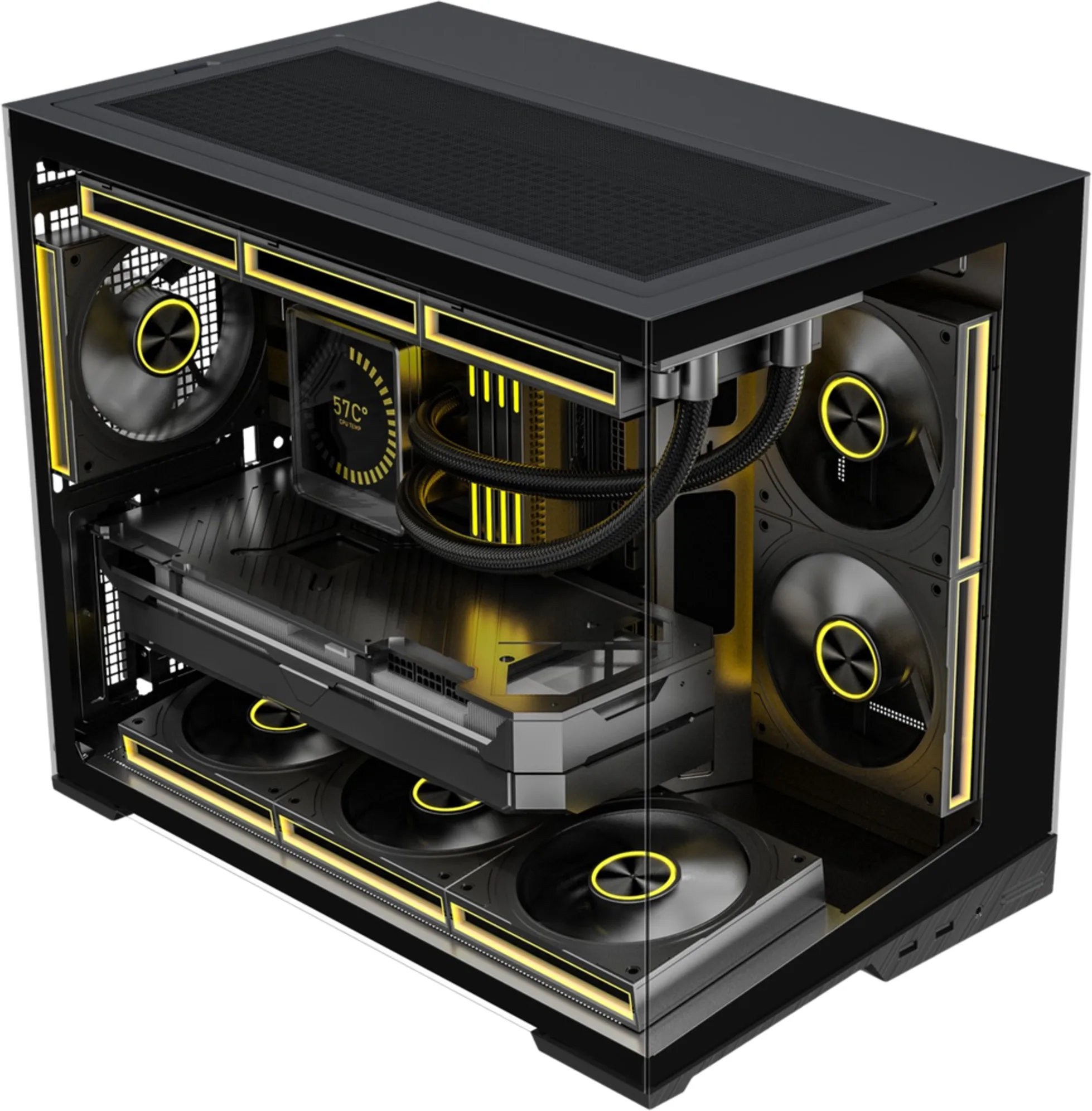 Imagen 0 de Gabinete Gamer ZERO Vidrio Templado | Micro ATX / ITX | Soporte 6 Ventiladores + Controladora | USB 3.0 x2 + Audio | Flujo de Aire 10