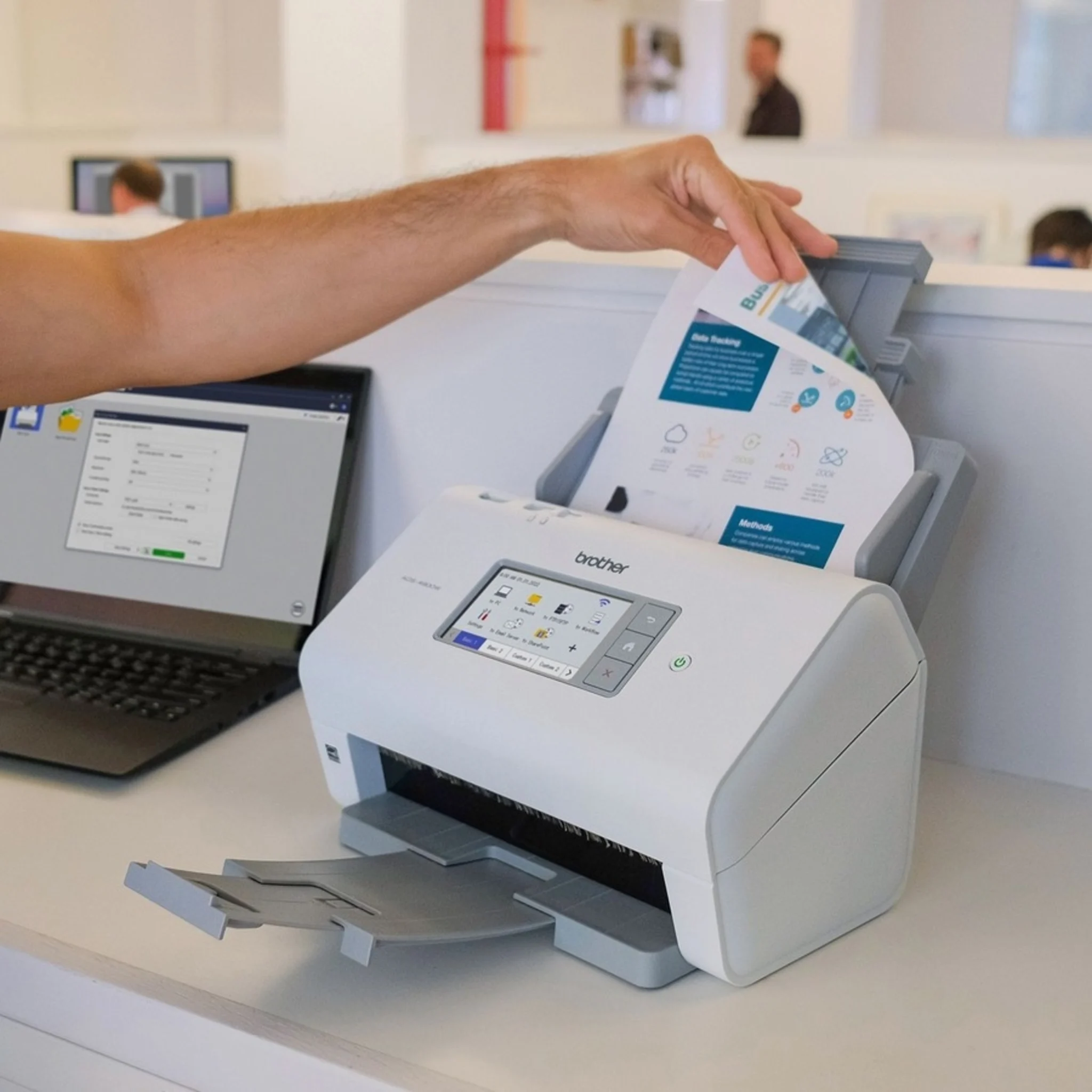 Imagen 2 de Escáner de Escritorio Brother ADS4900W, 120ppm ADF Ethernet USB 3.0 Dúplex