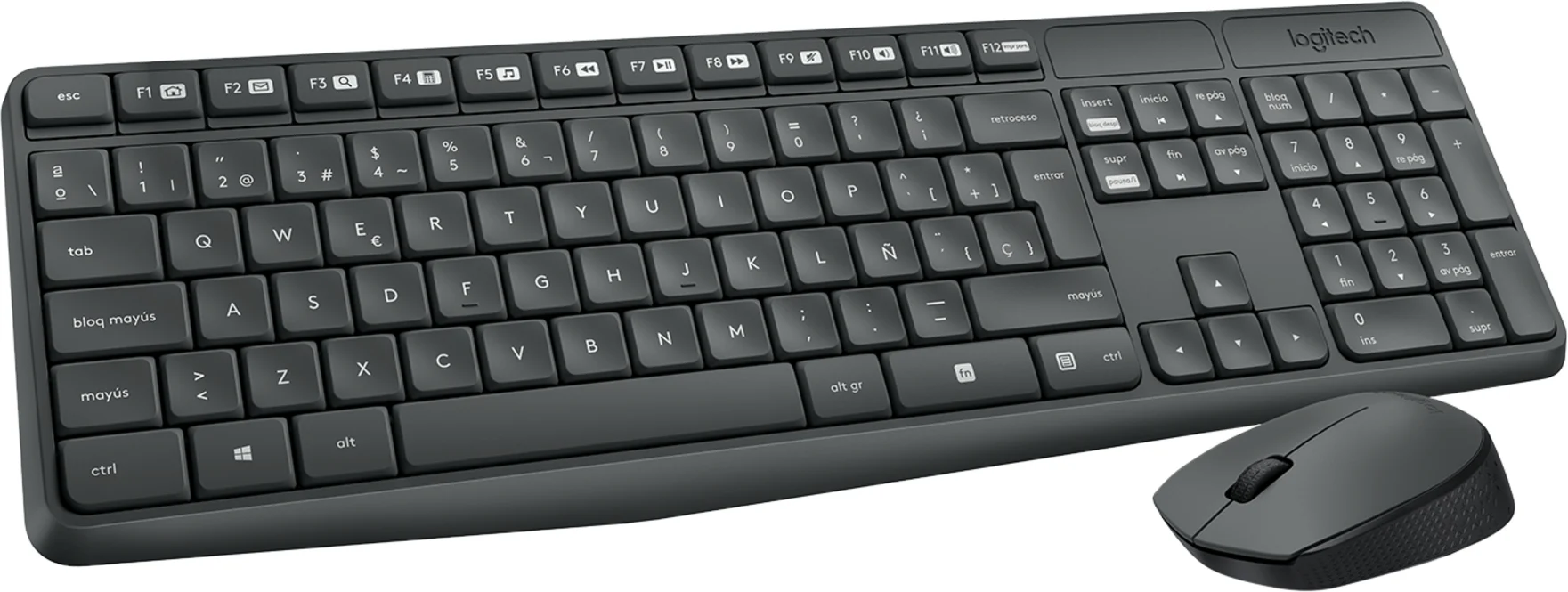 Imagen 5 de Kit Teclado Mouse Inalámbrico Logitech MK235, (KB Esp) óptico 1000dpi USB Negro