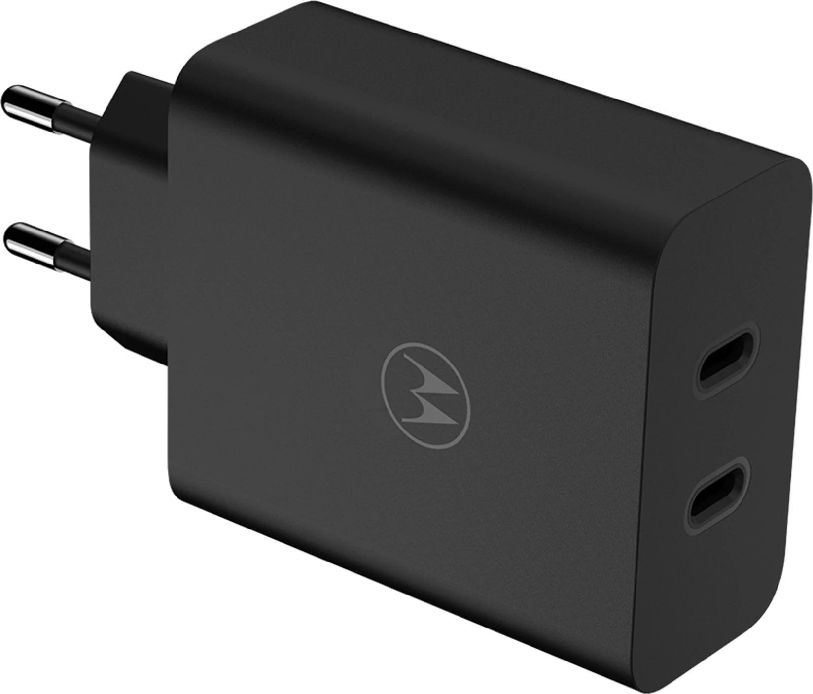 Imagen 2 de Cargador Celular Motorola 125W Doble USB-C Cable 2mts Color Negro