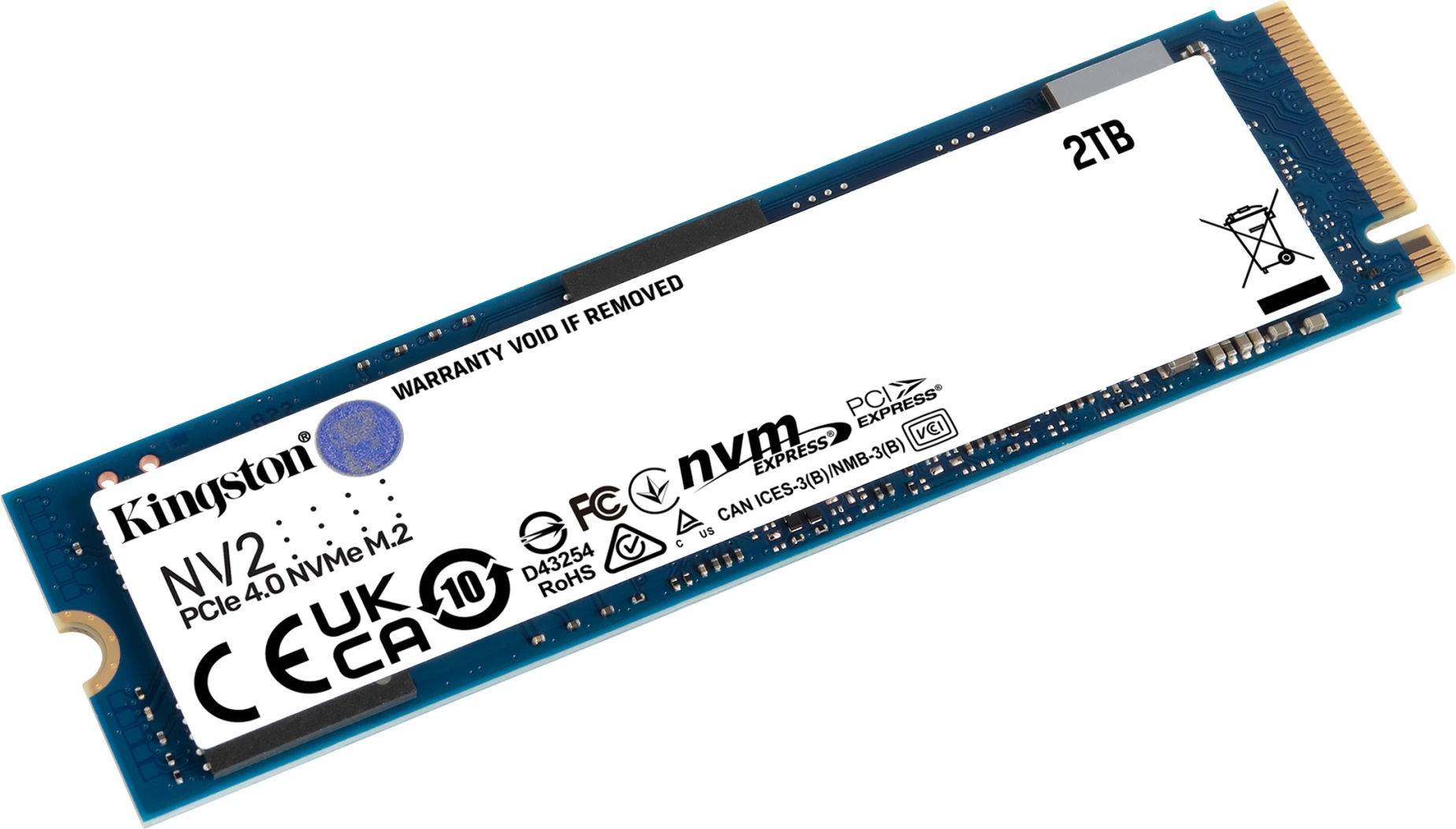 Imagen 1 de Unidad SSD Kingston NV2 2TB M.2 22*80 PCIe4 x4 NVMe Lec 3500MB/s Esc 2800MB/s