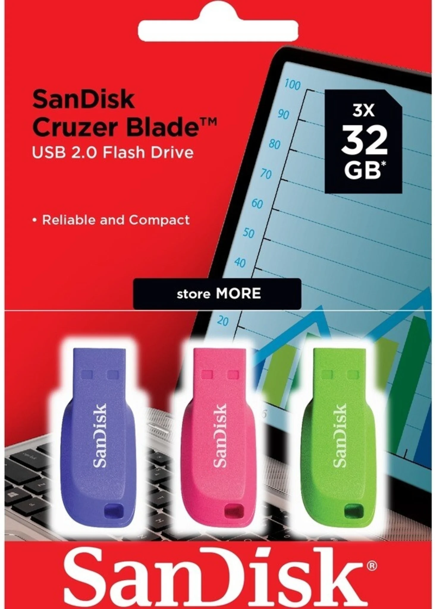 tecnomas.cl | [SDCZ50C-032G-B46T] Pendrive 32GB SanDisk Cruzer Blade