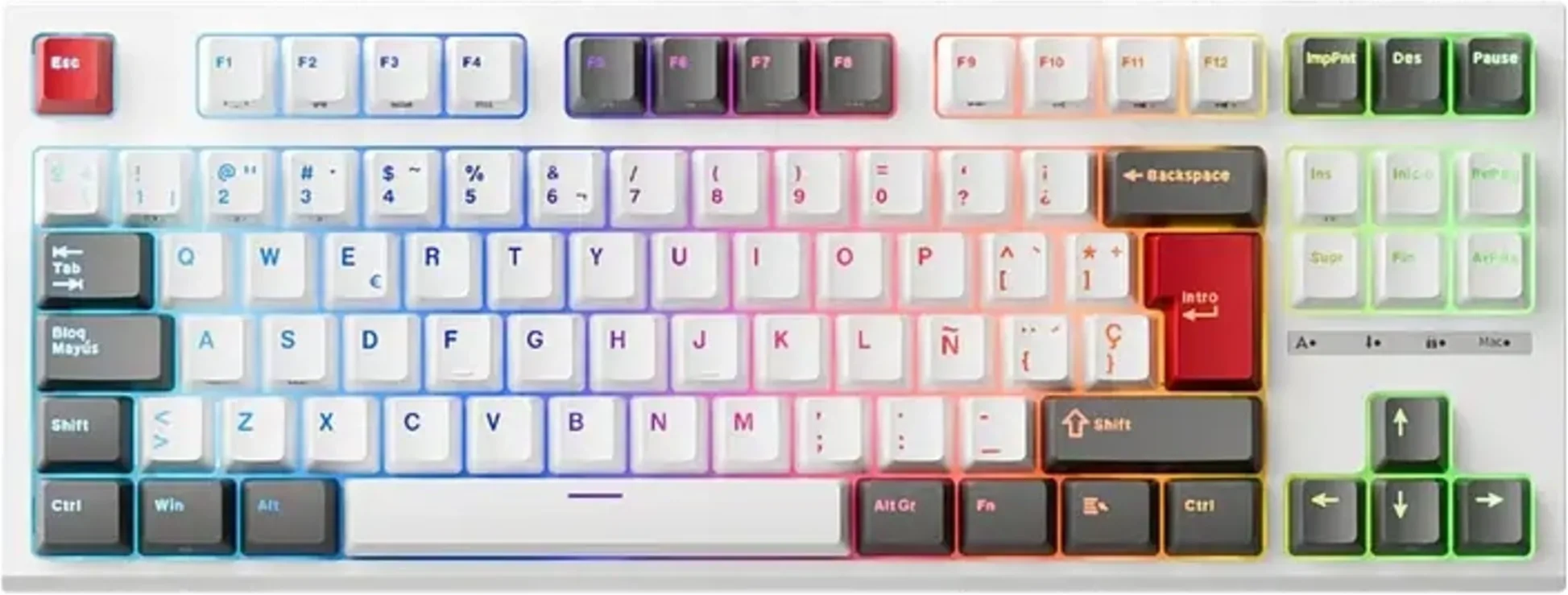Imagen 0 de Royal Kludge R87 - Blanco/Switch rojo/Español (RK-TC-R87-WT)