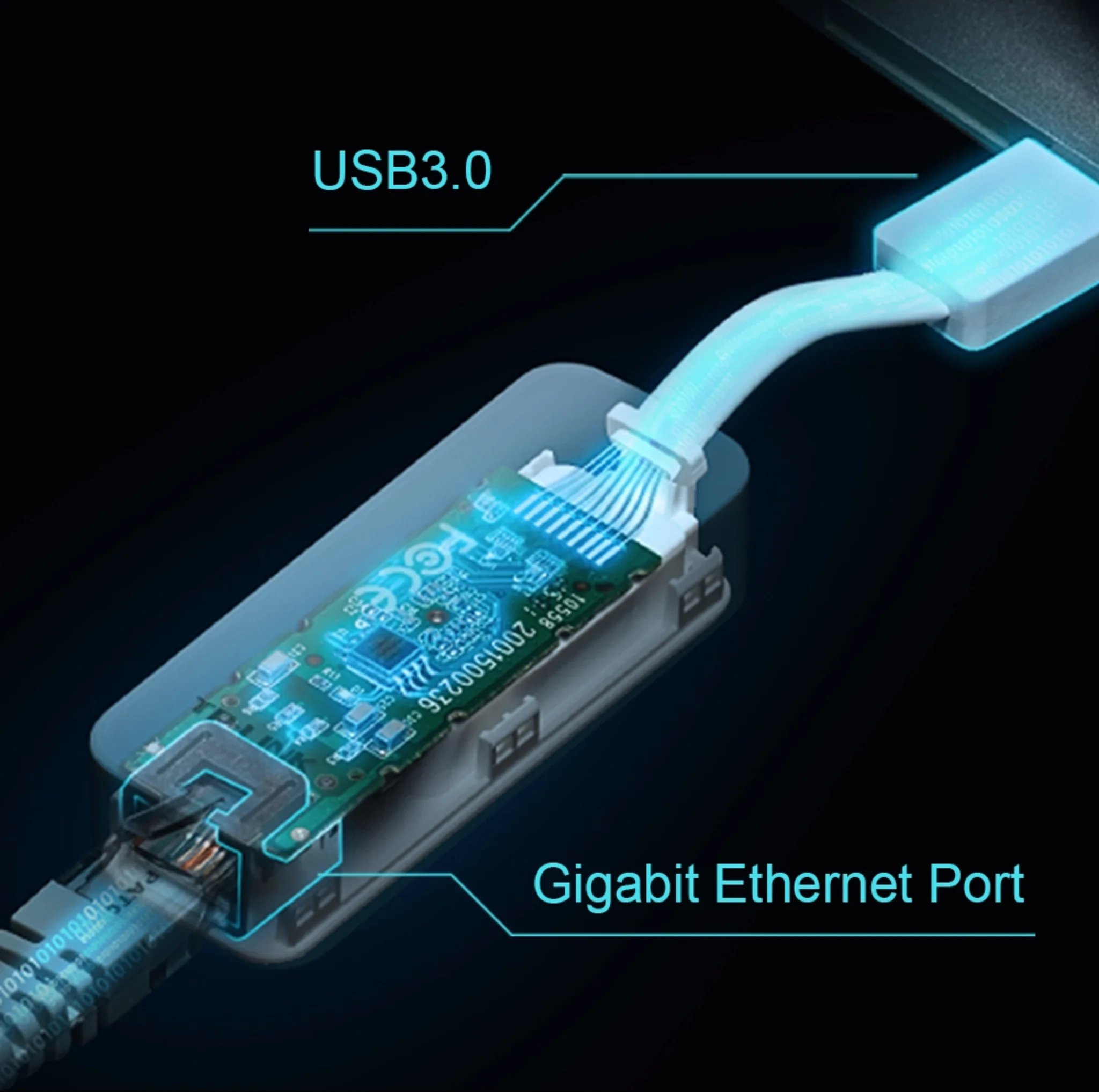 Imagen 3 de Adaptador USB 3.0 a Red Ethernet RJ-45 Gigabit 1000 Mbps Blanco - TP Link