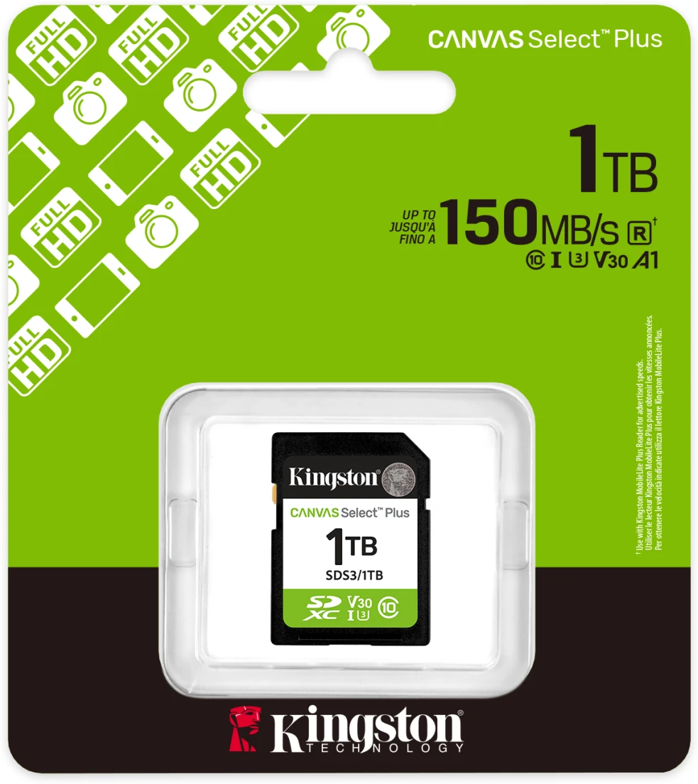 Imagen 2 de Memoria SDXC 1TB Kingston Canvas Select Plus Gen3 Clas10 UHS-I Lec 150MB/s