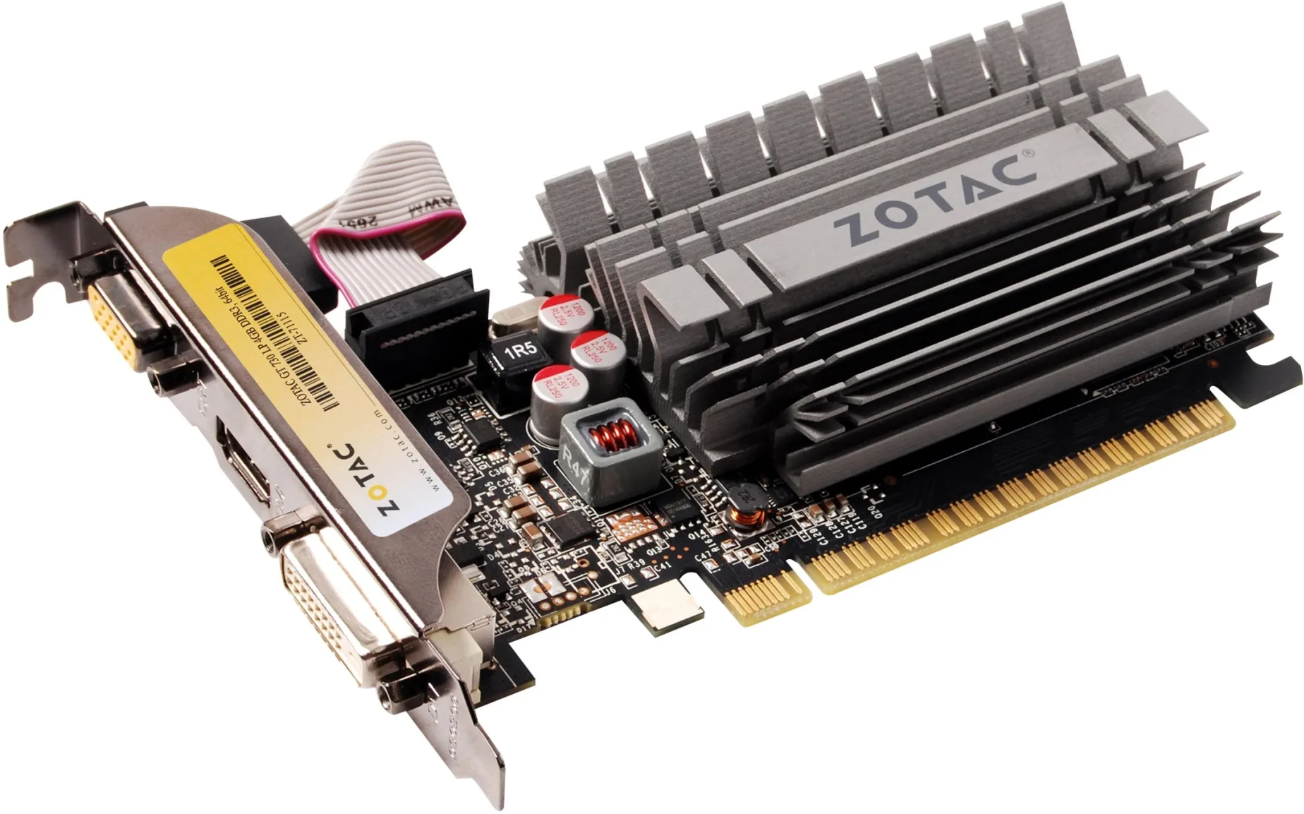 Imagen 2 de Tarjeta de Video Zotac NV-GF-GT730 4GB DDR3 PCIe HDMI DVI VGA Low Profile Pasivo