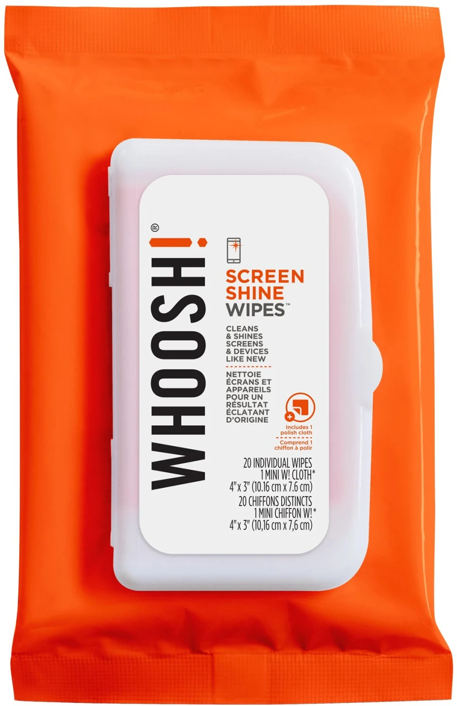 Imagen 8 de Toallitas de Limpieza para Pantallas Whoosh Screen Shine 1FG20WPENFR 20 unidades