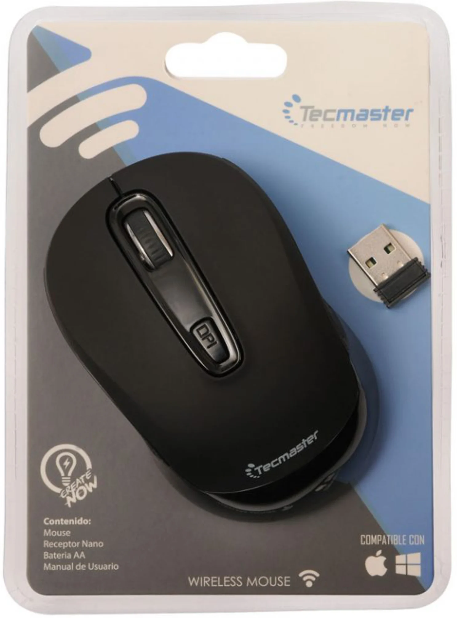Imagen 0 de Tecmaster Mouse 382 Óptico Inalámbrico - Negro (TM-MO382RG-BK)