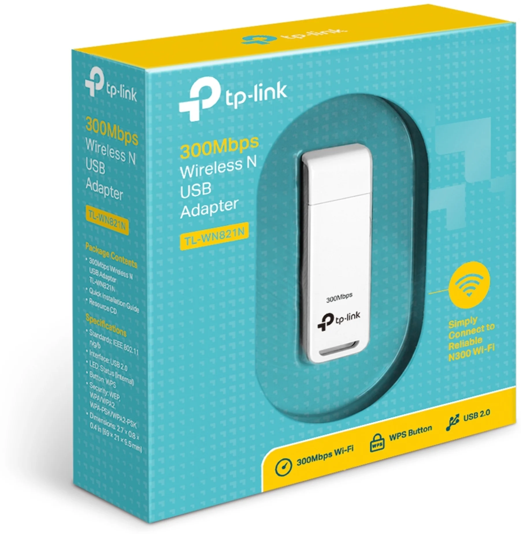 Imagen 2 de Adaptador de Red TP-Link USB WiFi N300 USB 2.0 Hasta 300 Mbps Botón WPS
