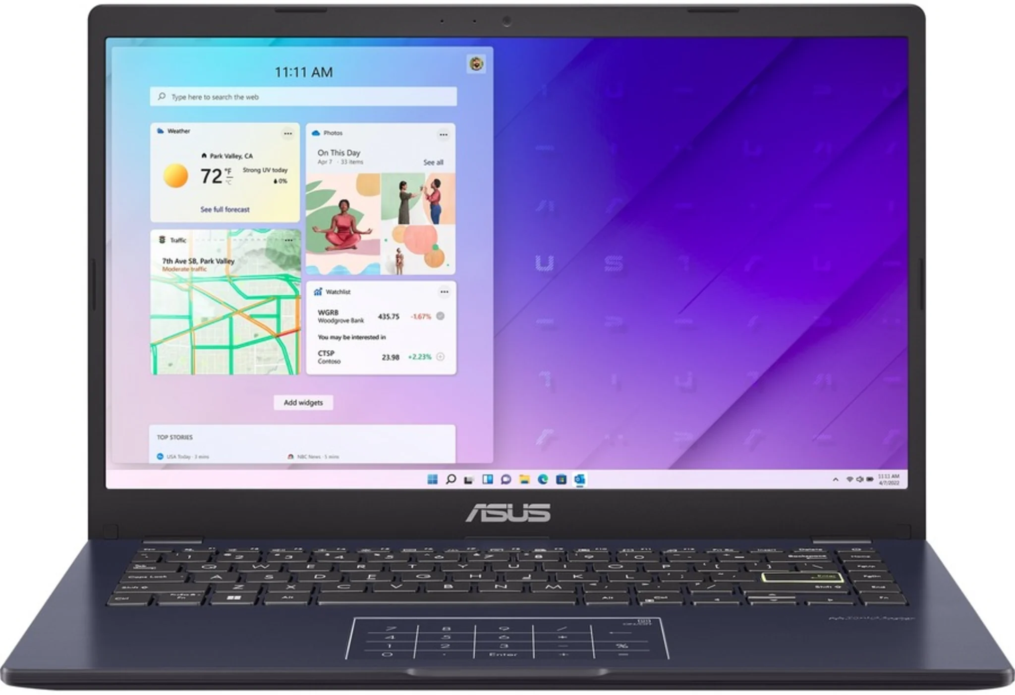 Imagen 0 de Notebook Asus E410KA-EK317WS Pentium N6000 RAM 4GB SSD 128GB 14" W11H