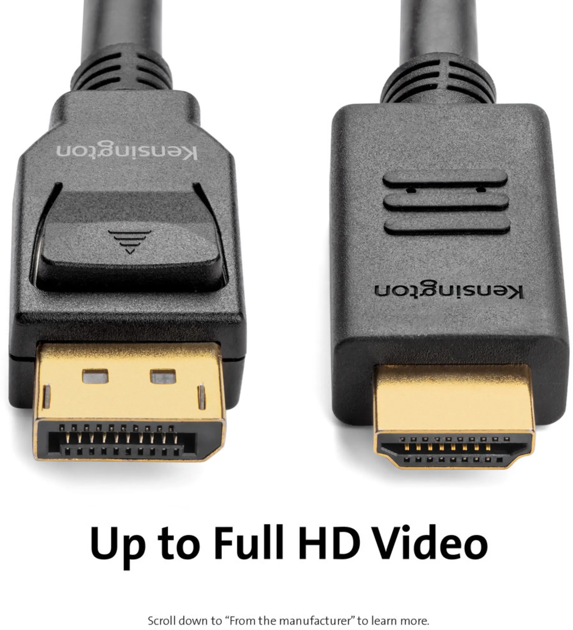 Imagen 12 de Cable DisplayPort a HDMI FHD 1920*1200 Longitud 1,8 metros Negro Kensington