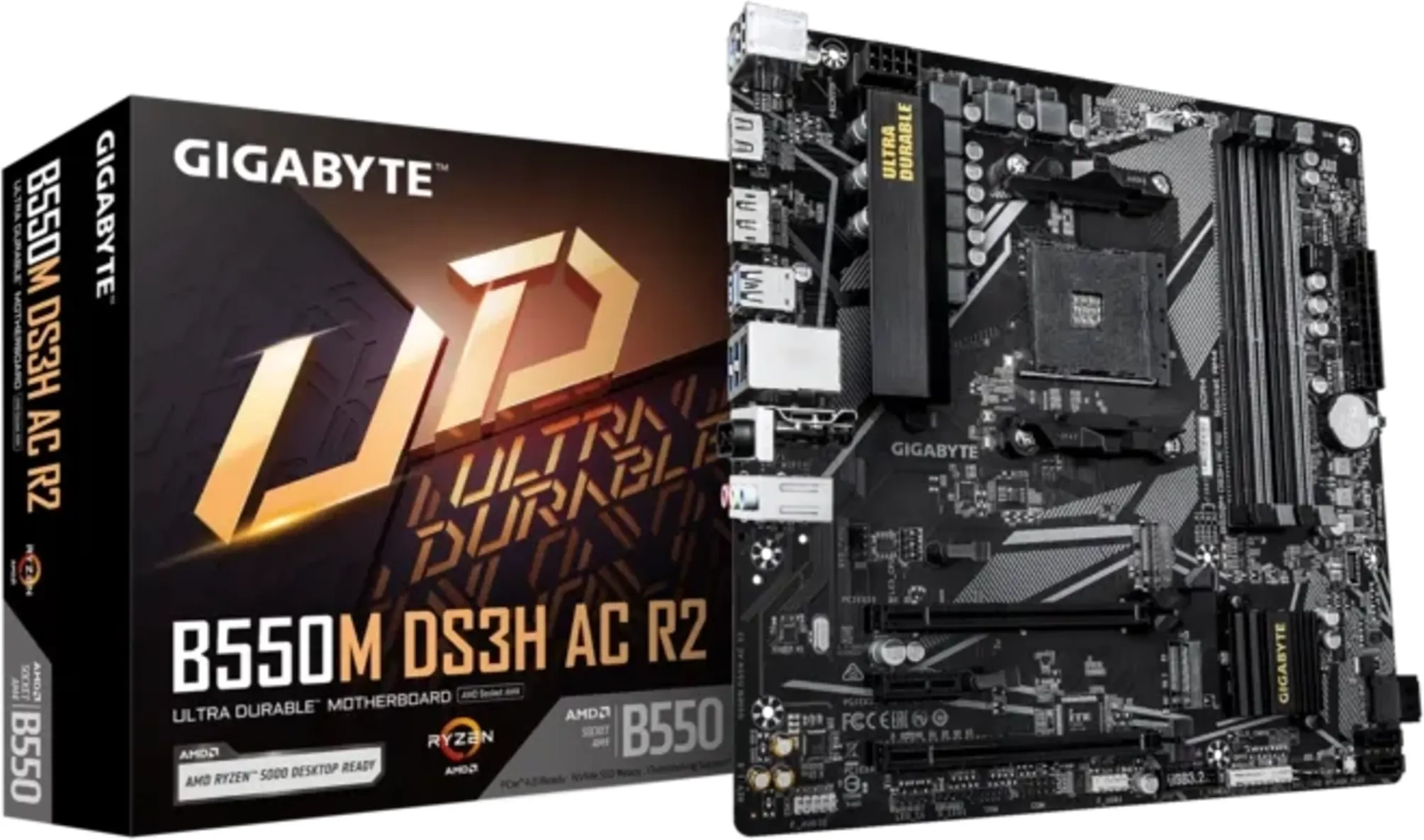 Imagen 0 de Tarjeta Madre Gigabyte B550M DS3H AC R2 Socket AM4 4*DIMM GbE LAN WIFI mATX