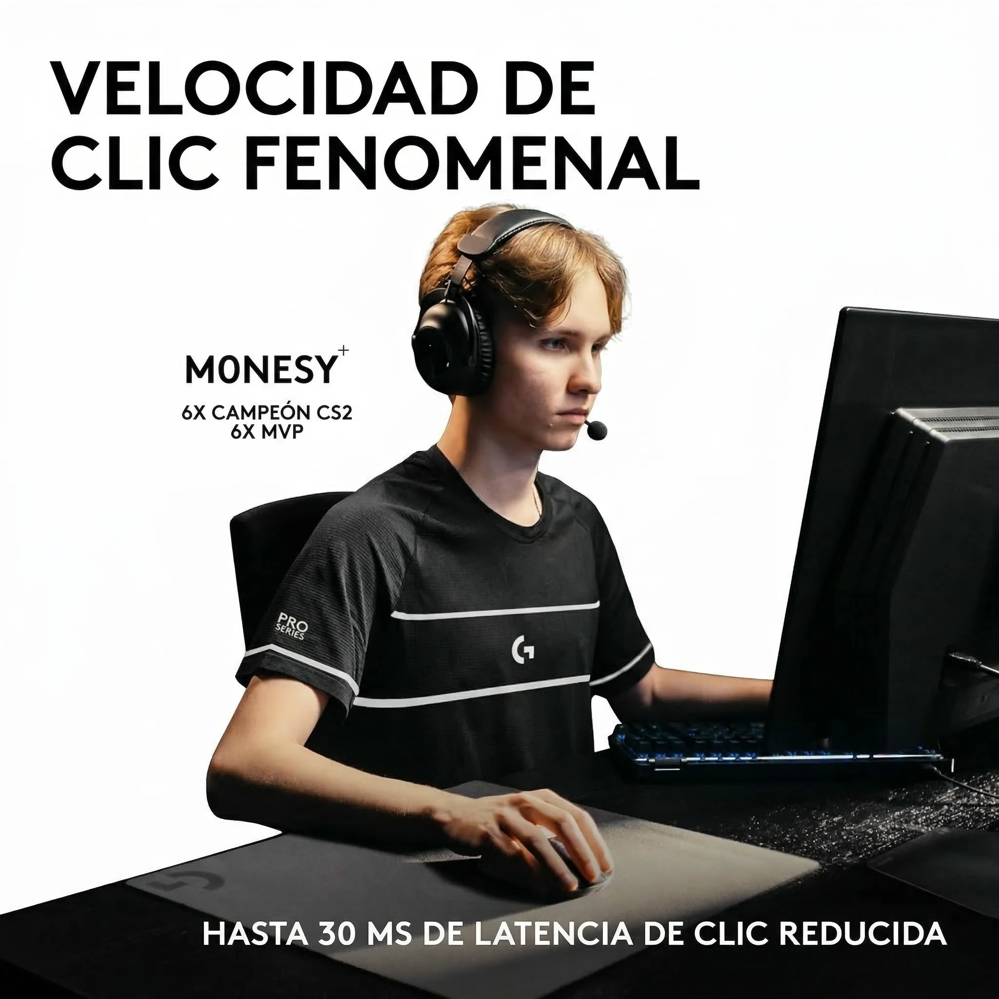 Imagen 5 de Mouse Gamer Inalámbrico Logitech PRO X2 SUPERSTRIKE Óptico 44000dpi Blanco/Negro