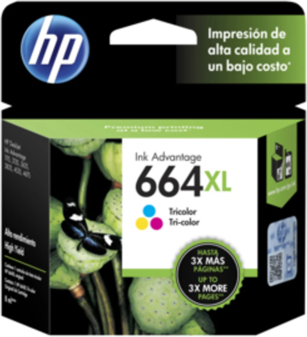 Imagen 4 de Cartridge HP 664XL Tri-Color para Impr Deskjet IA 1115/2135/3635, 330 Pági. 8ml